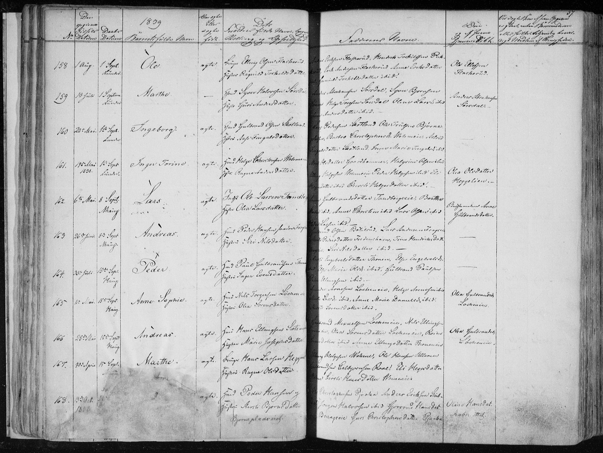 Norderhov kirkebøker, SAKO/A-237/F/Fa/L0010: Parish register (official) no. 10, 1837-1847, p. 37