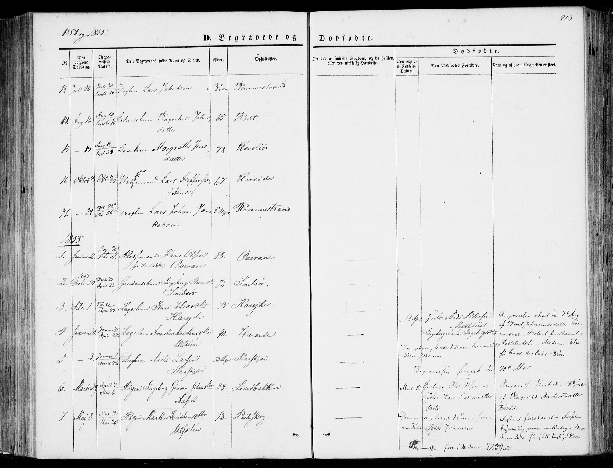 Ministerialprotokoller, klokkerbøker og fødselsregistre - Møre og Romsdal, SAT/A-1454/510/L0121: Parish register (official) no. 510A01, 1848-1877, p. 213