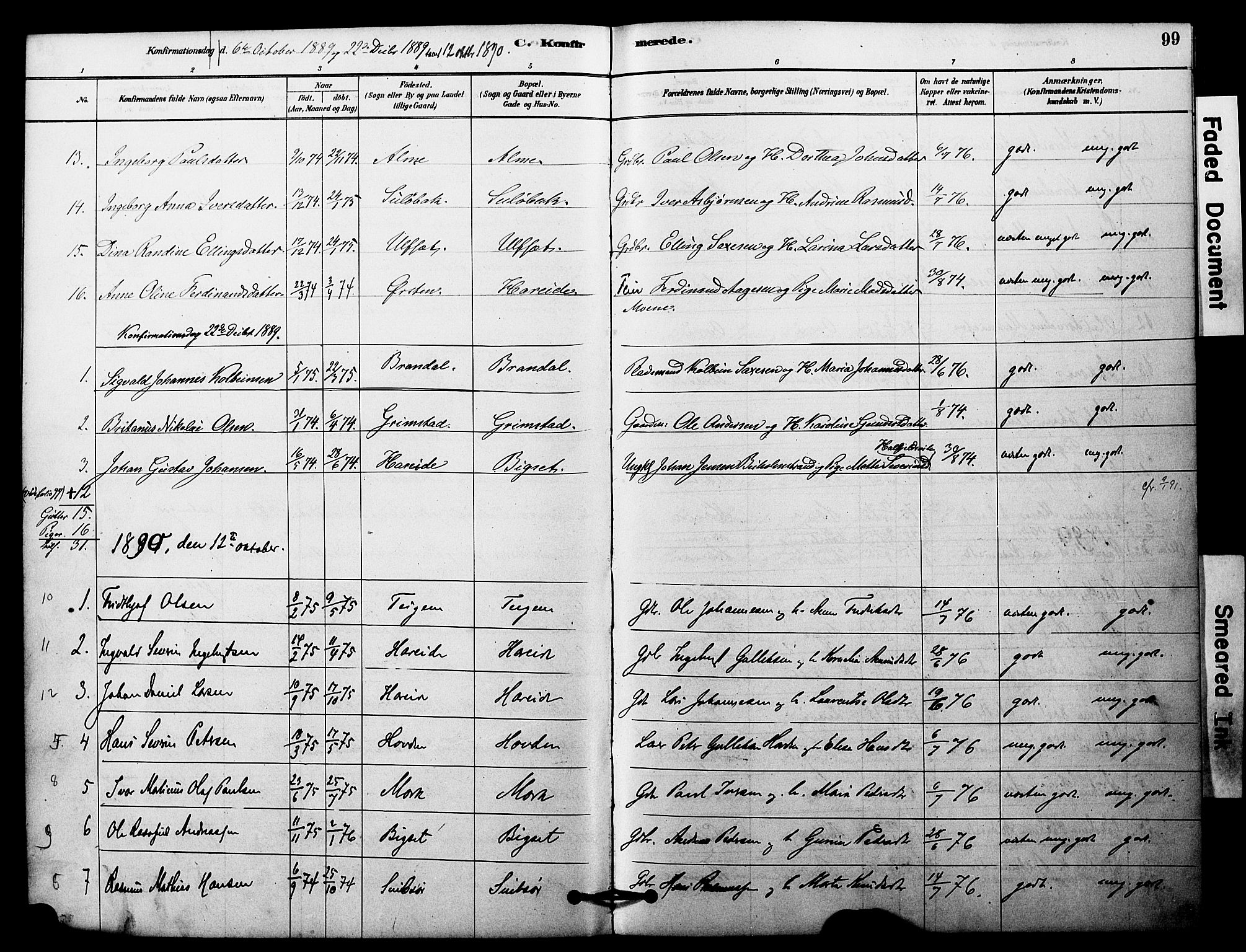 Ministerialprotokoller, klokkerbøker og fødselsregistre - Møre og Romsdal, SAT/A-1454/510/L0122: Parish register (official) no. 510A02, 1878-1897, p. 99