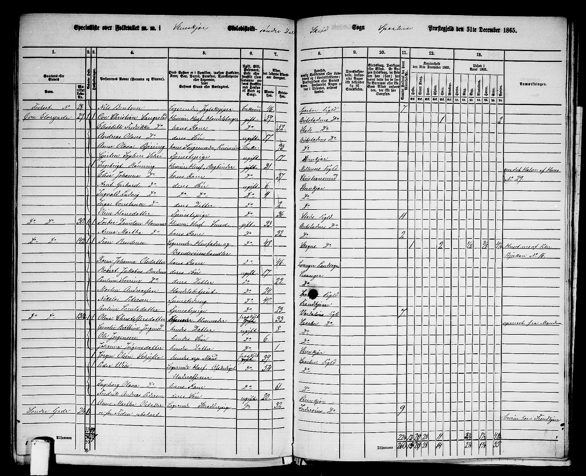 RA, 1865 census for Sparbu, 1865, p. 229