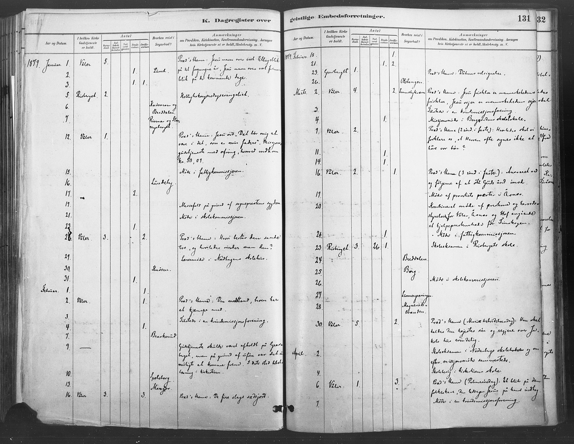 Våler prestekontor, Hedmark, AV/SAH-PREST-040/H/Ha/Haa/L0004: Parish register (official) no. 4, 1879-1893, p. 131