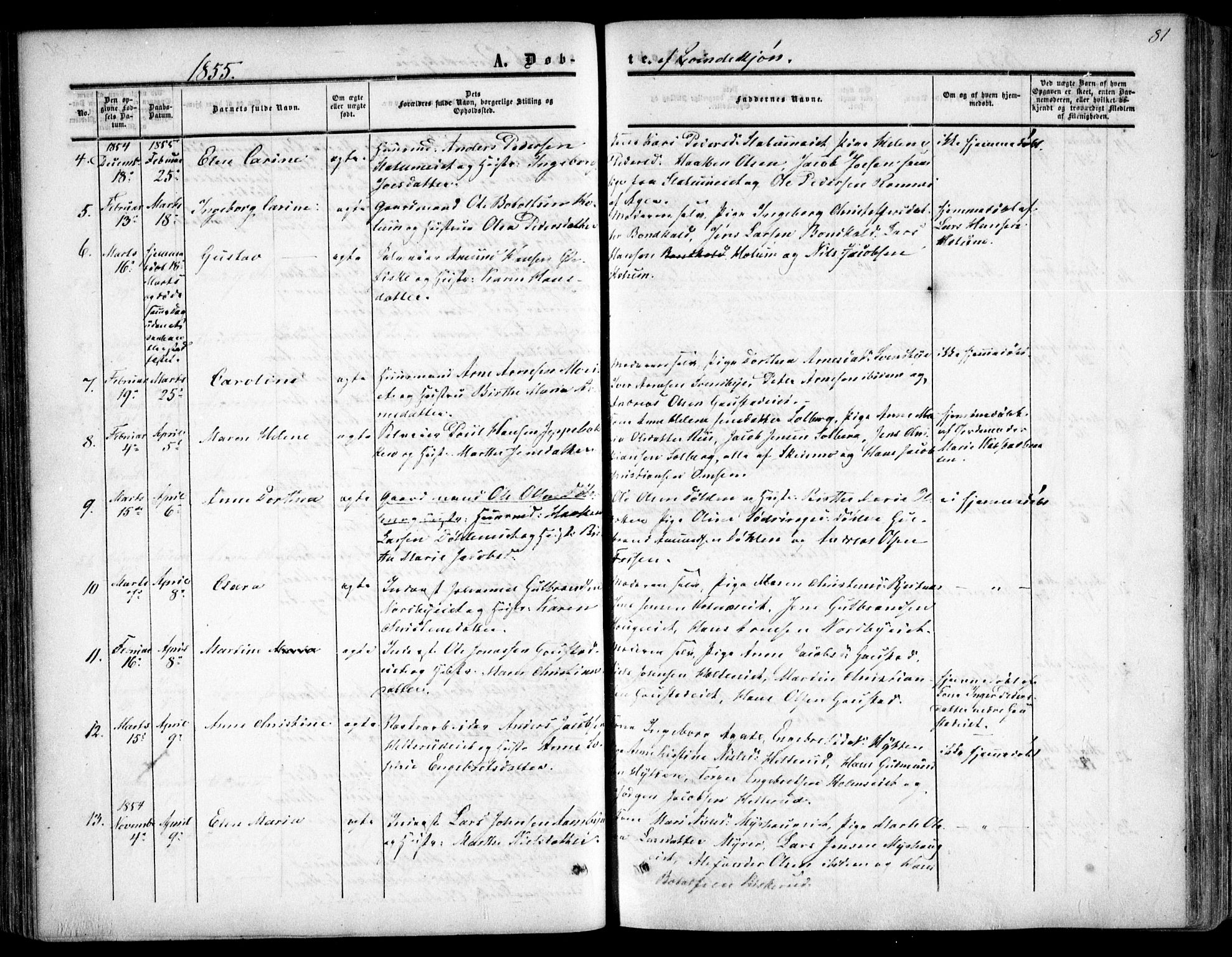 Nittedal prestekontor Kirkebøker, SAO/A-10365a/F/Fa/L0005: Parish register (official) no. I 5, 1850-1862, p. 81