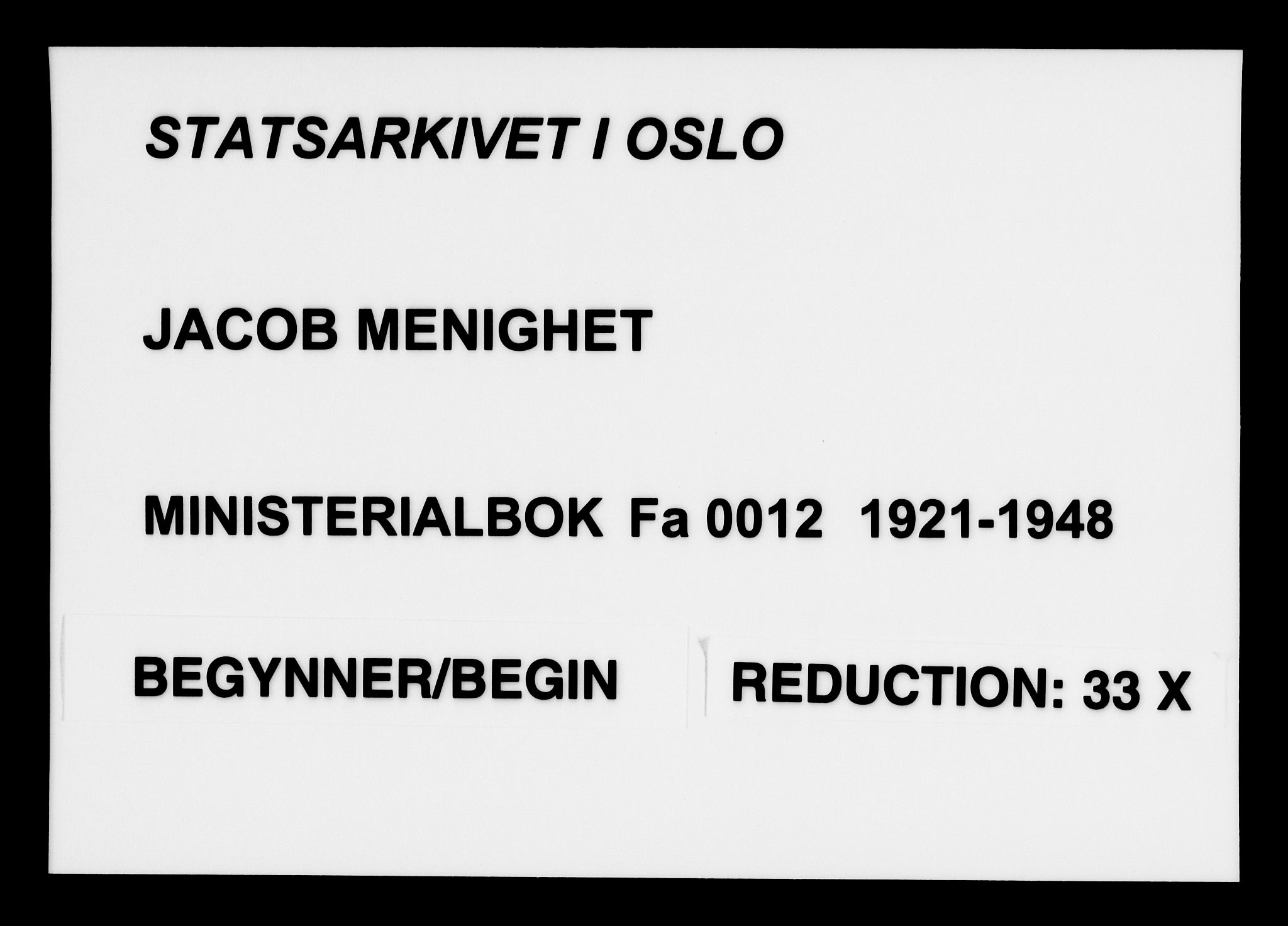 Jakob prestekontor Kirkebøker, AV/SAO-A-10850/F/Fa/L0012: Parish register (official) no. 12, 1921-1948