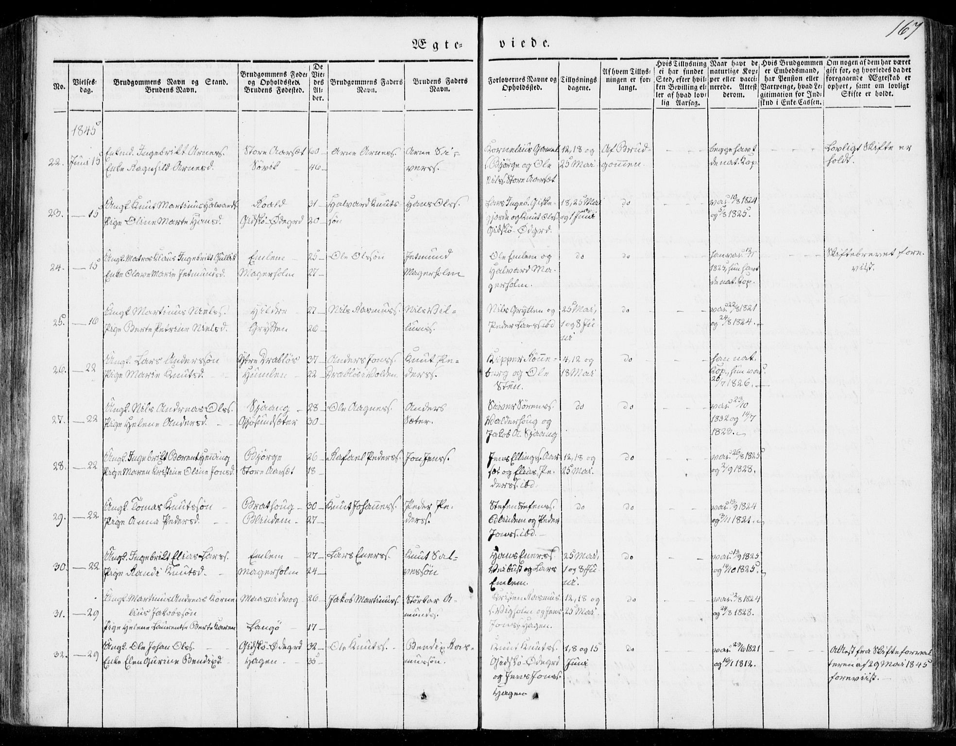 Ministerialprotokoller, klokkerbøker og fødselsregistre - Møre og Romsdal, AV/SAT-A-1454/528/L0396: Parish register (official) no. 528A07, 1839-1847, p. 167