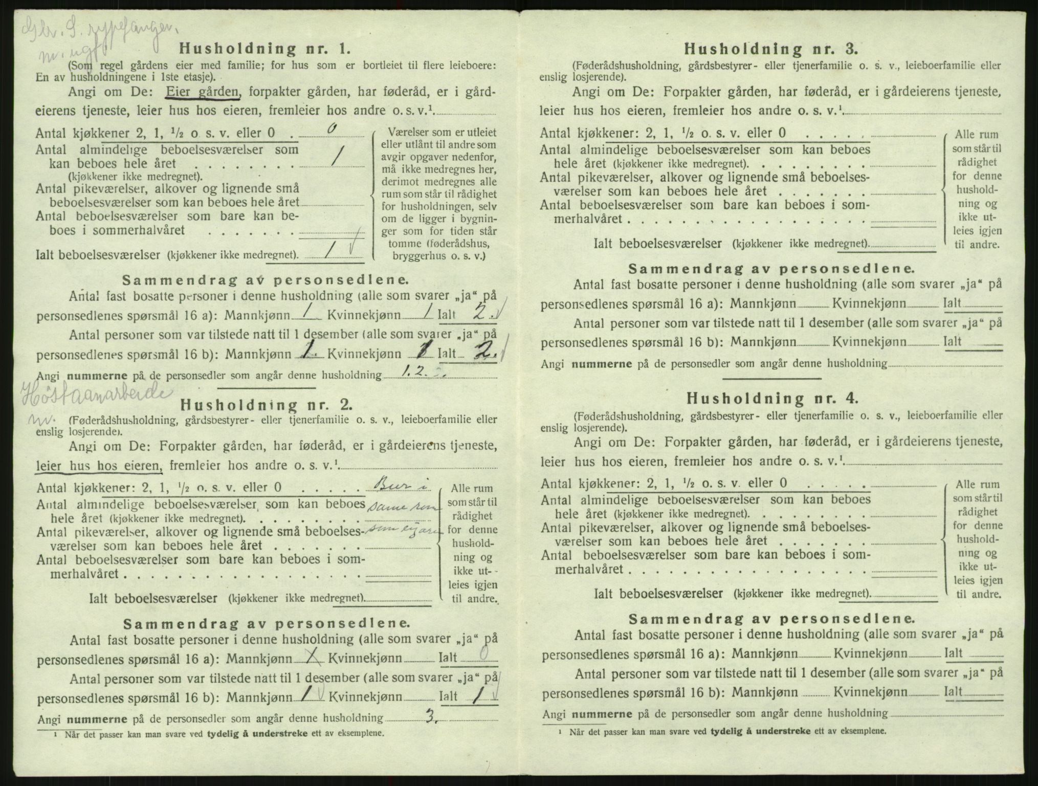 SAK, 1920 census for Valle, 1920, p. 434