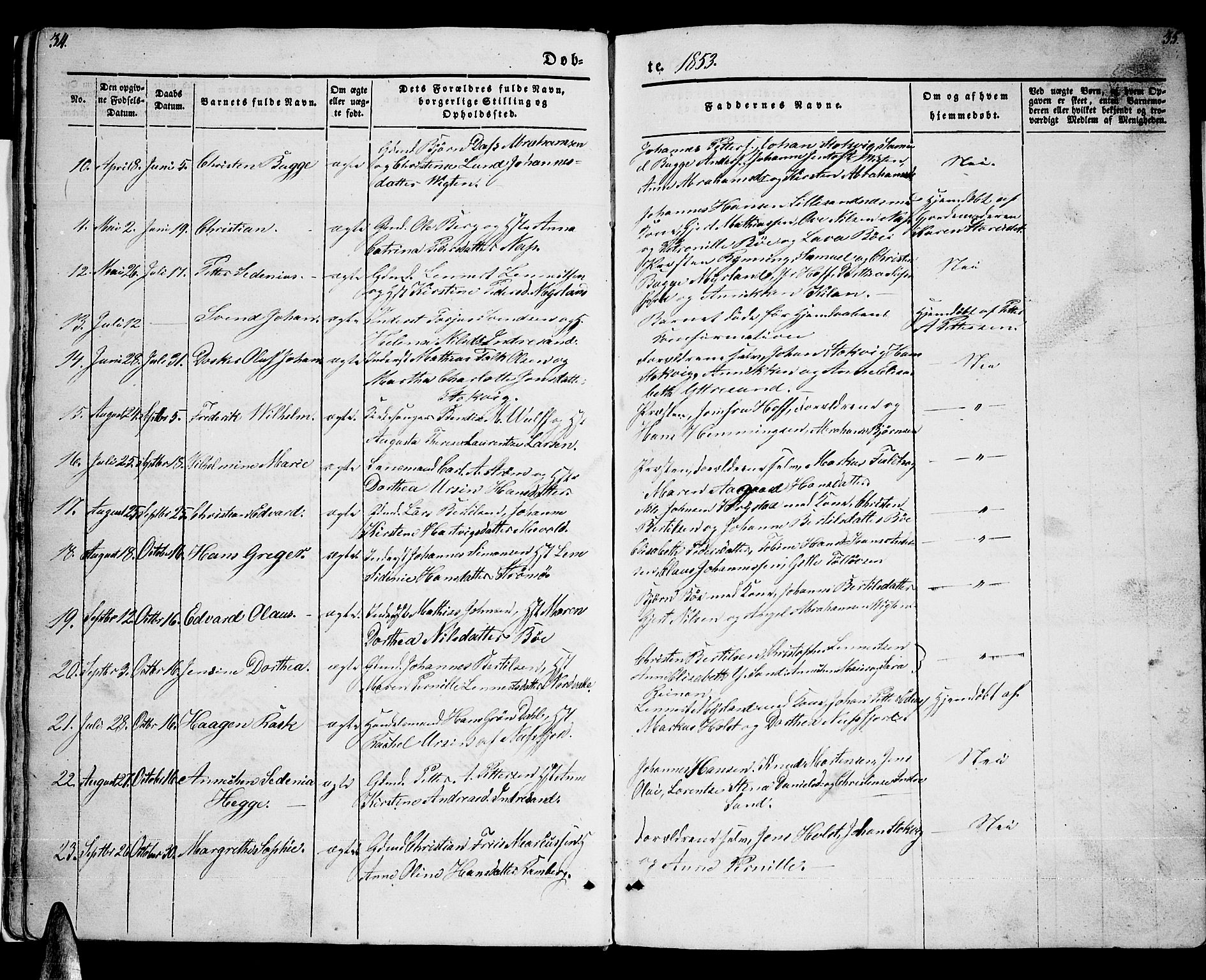 Ministerialprotokoller, klokkerbøker og fødselsregistre - Nordland, AV/SAT-A-1459/885/L1212: Parish register (copy) no. 885C01, 1847-1873, p. 34-35