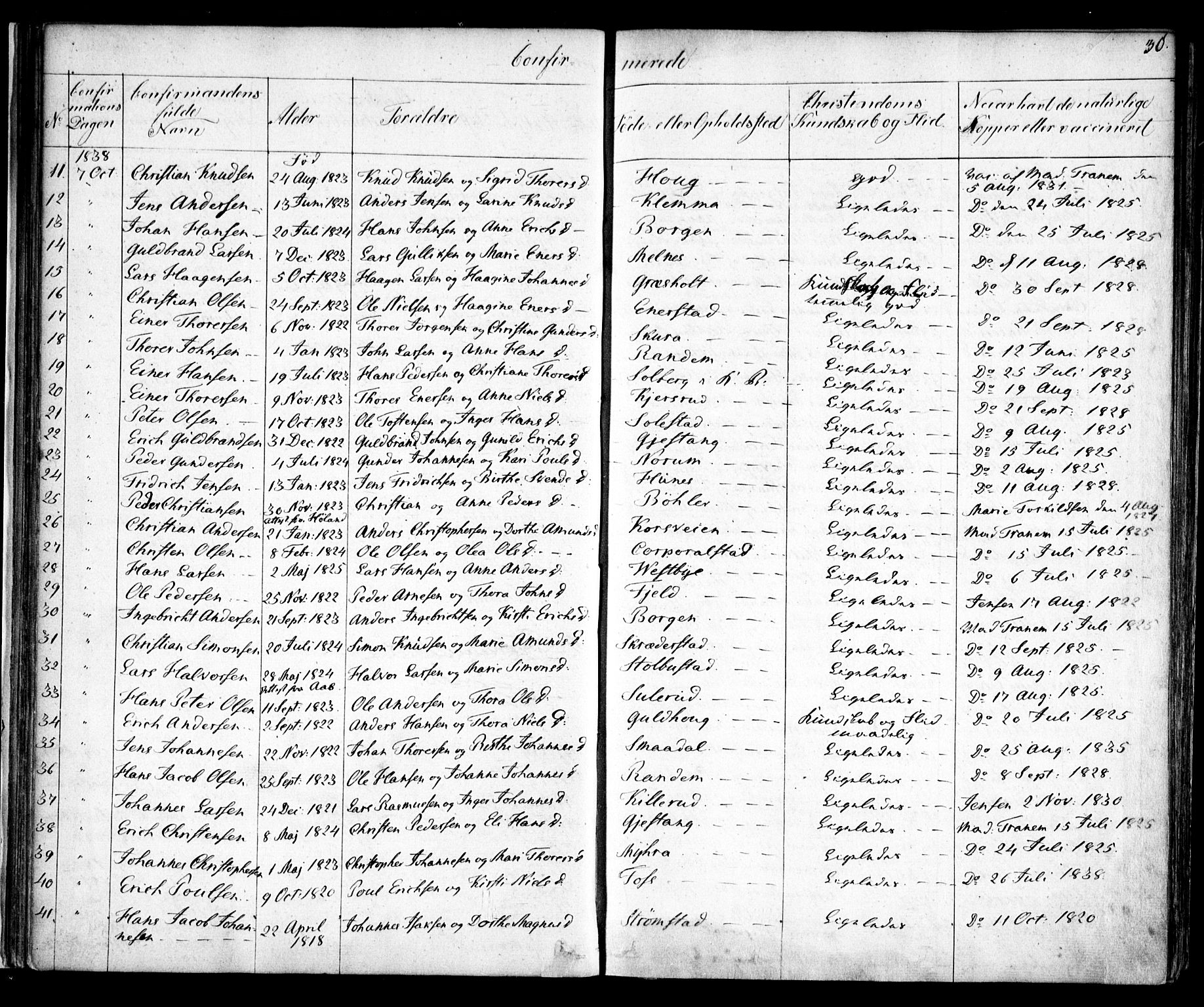 Enebakk prestekontor Kirkebøker, SAO/A-10171c/F/Fa/L0010: Parish register (official) no. I 10, 1829-1876, p. 30