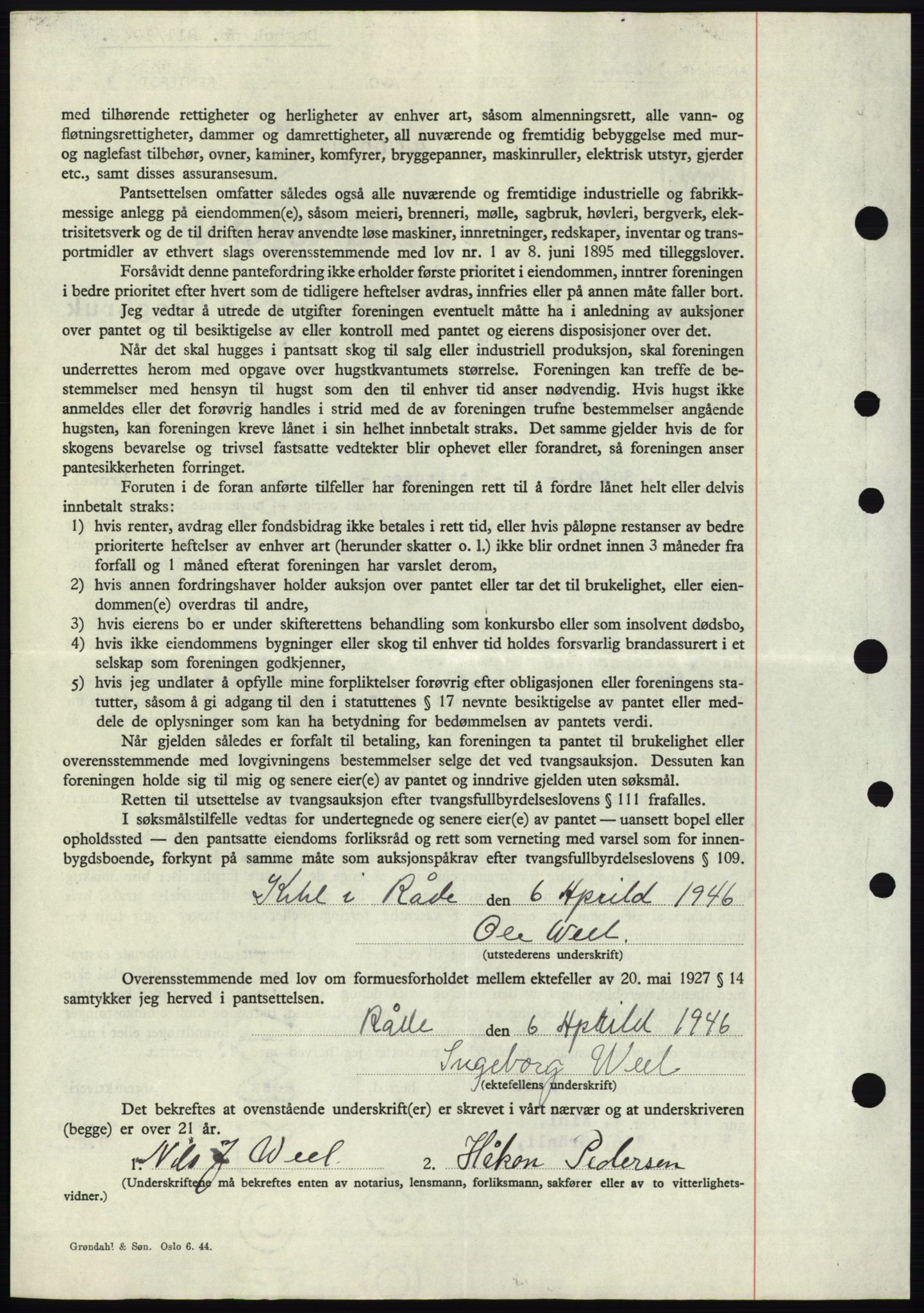 Moss sorenskriveri, SAO/A-10168: Mortgage book no. B15, 1946-1946, Diary no: : 811/1946