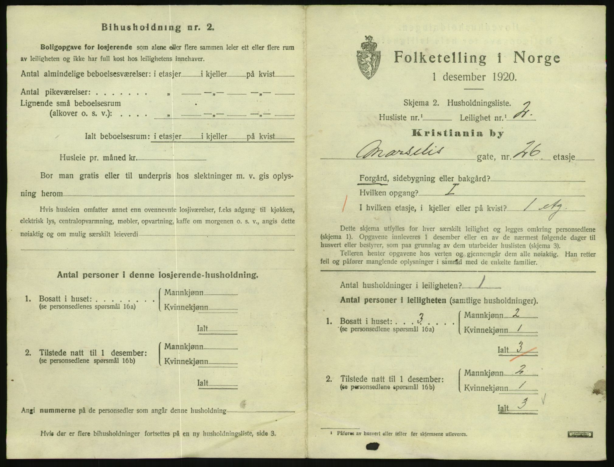 SAO, 1920 census for Kristiania, 1920, p. 65738