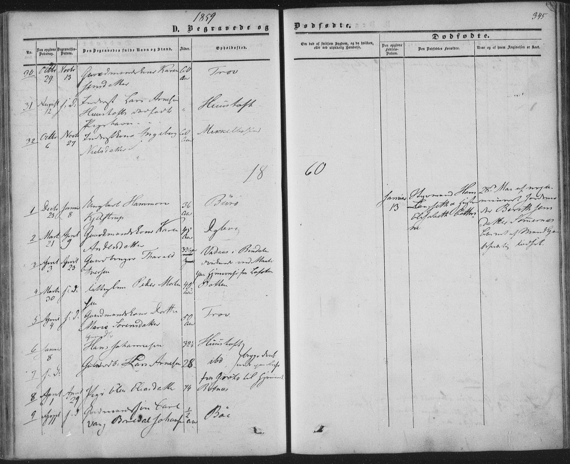 Ministerialprotokoller, klokkerbøker og fødselsregistre - Nordland, AV/SAT-A-1459/855/L0800: Parish register (official) no. 855A08, 1852-1864, p. 345