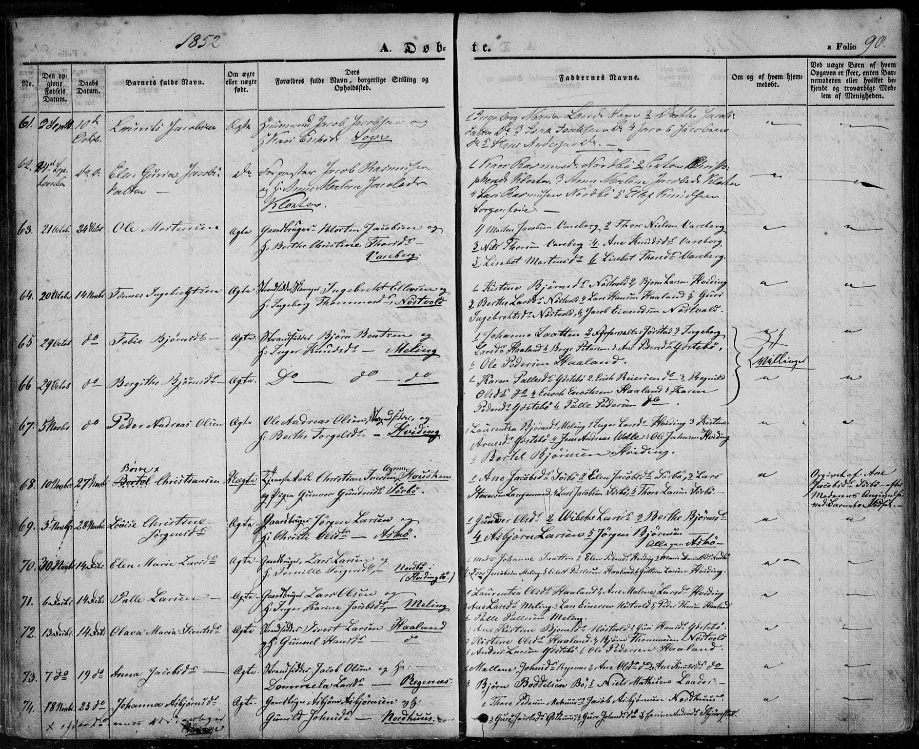 Rennesøy sokneprestkontor, AV/SAST-A -101827/H/Ha/Haa/L0005: Parish register (official) no. A 5, 1838-1859, p. 90