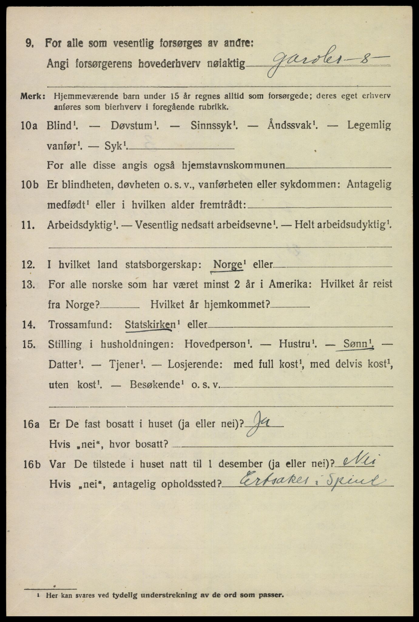 SAK, 1920 census for Spind, 1920, p. 598