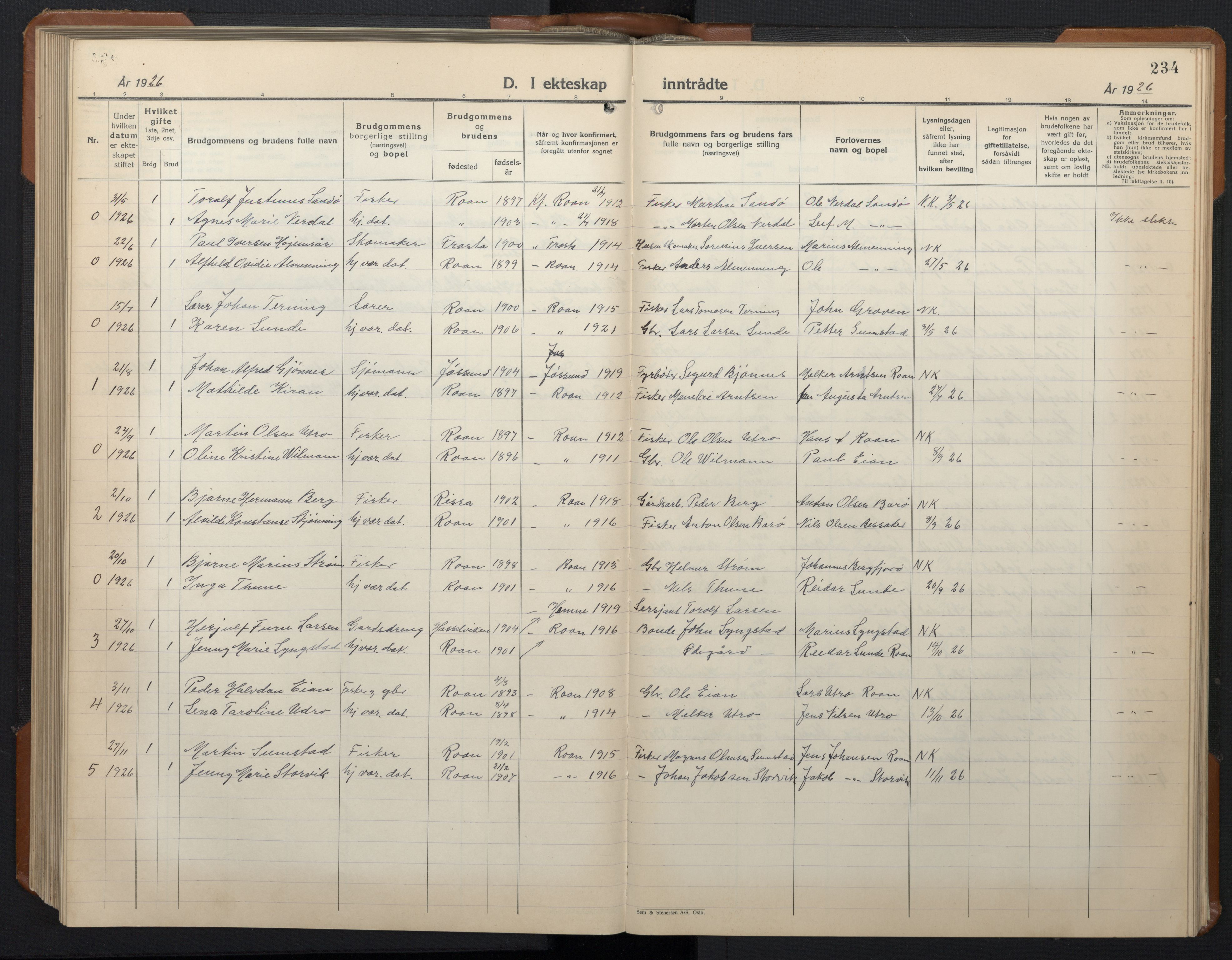 Ministerialprotokoller, klokkerbøker og fødselsregistre - Sør-Trøndelag, SAT/A-1456/657/L0718: Parish register (copy) no. 657C05, 1923-1948, p. 234