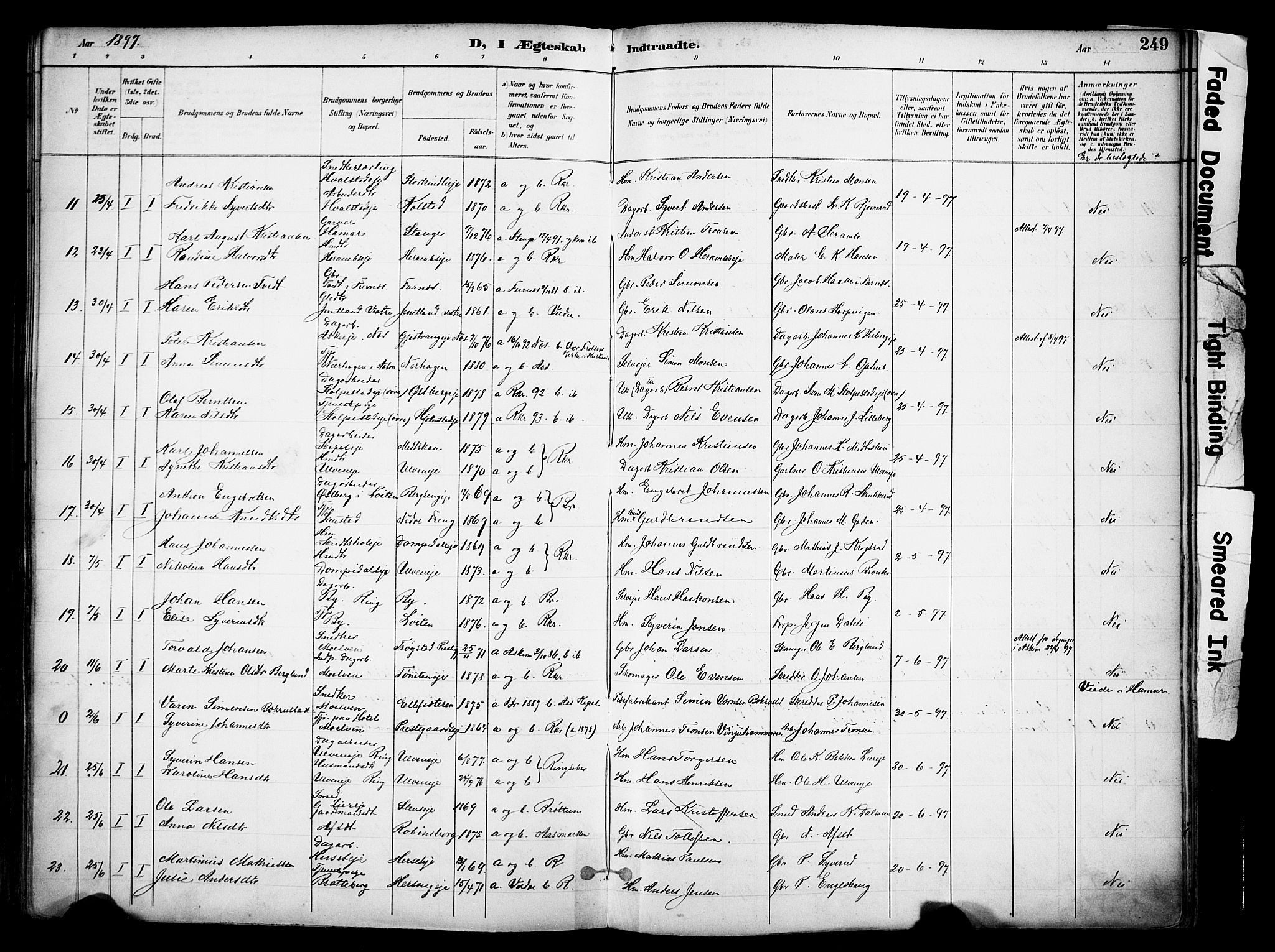 Ringsaker prestekontor, SAH/PREST-014/K/Ka/L0017: Parish register (official) no. 17, 1891-1902, p. 249