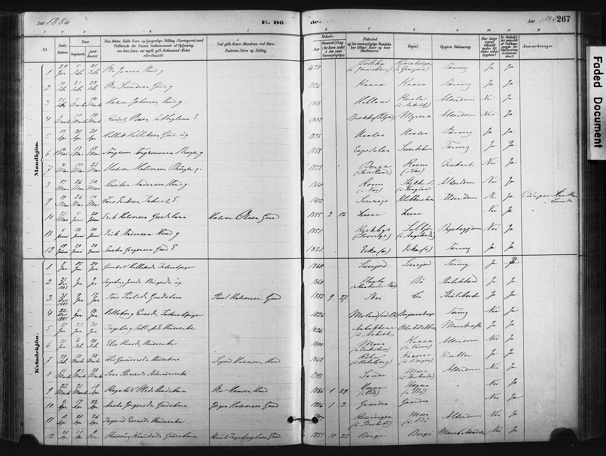 Bø kirkebøker, SAKO/A-257/F/Fa/L0010: Parish register (official) no. 10, 1880-1892, p. 267