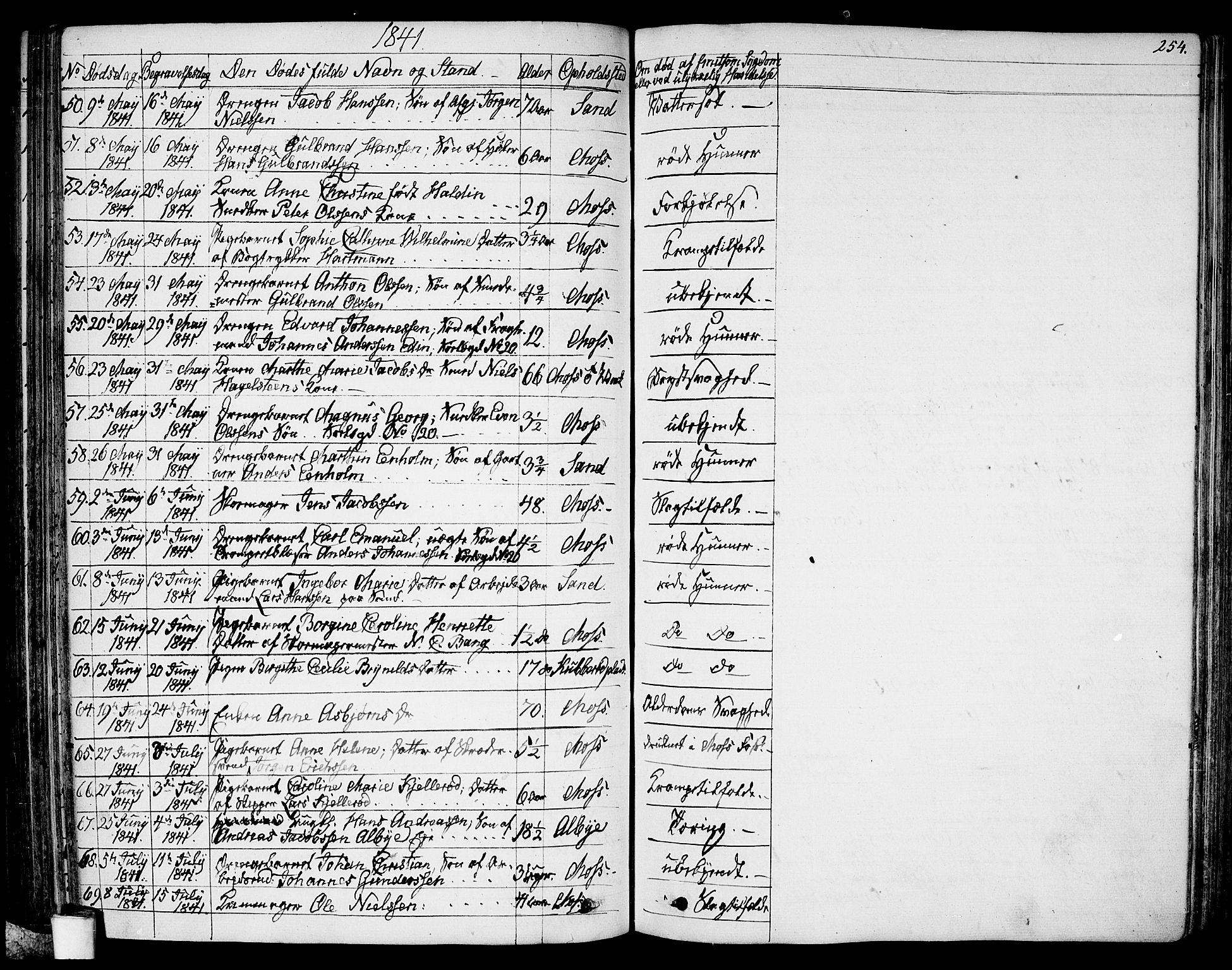 Moss prestekontor Kirkebøker, AV/SAO-A-2003/G/Ga/L0001: Parish register (copy) no. I 1, 1835-1851, p. 254