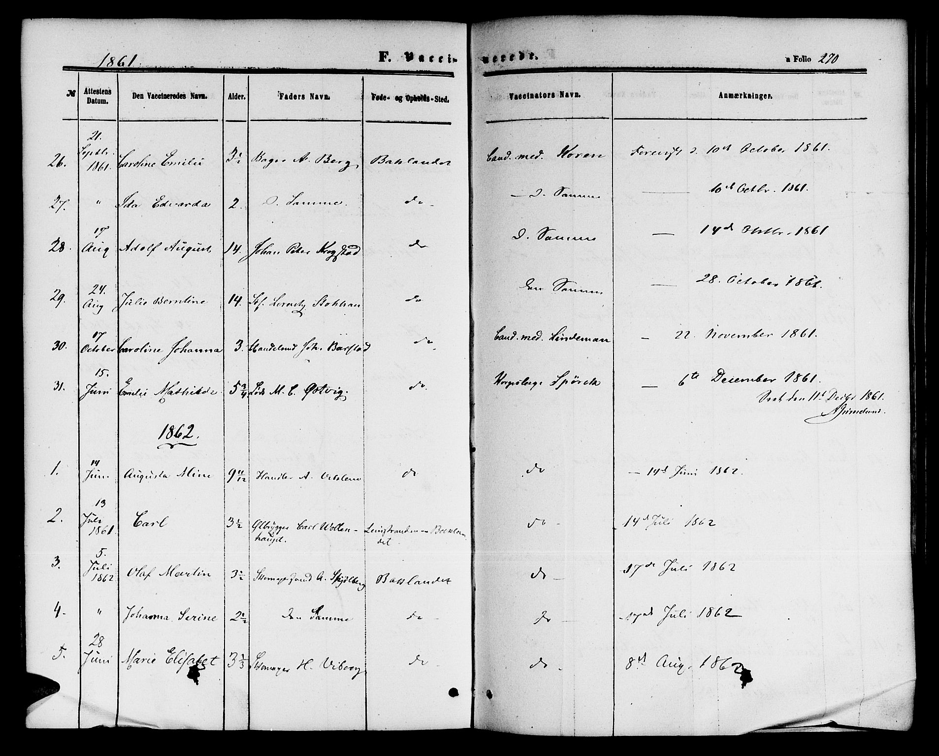 Ministerialprotokoller, klokkerbøker og fødselsregistre - Sør-Trøndelag, SAT/A-1456/604/L0185: Parish register (official) no. 604A06, 1861-1865, p. 270