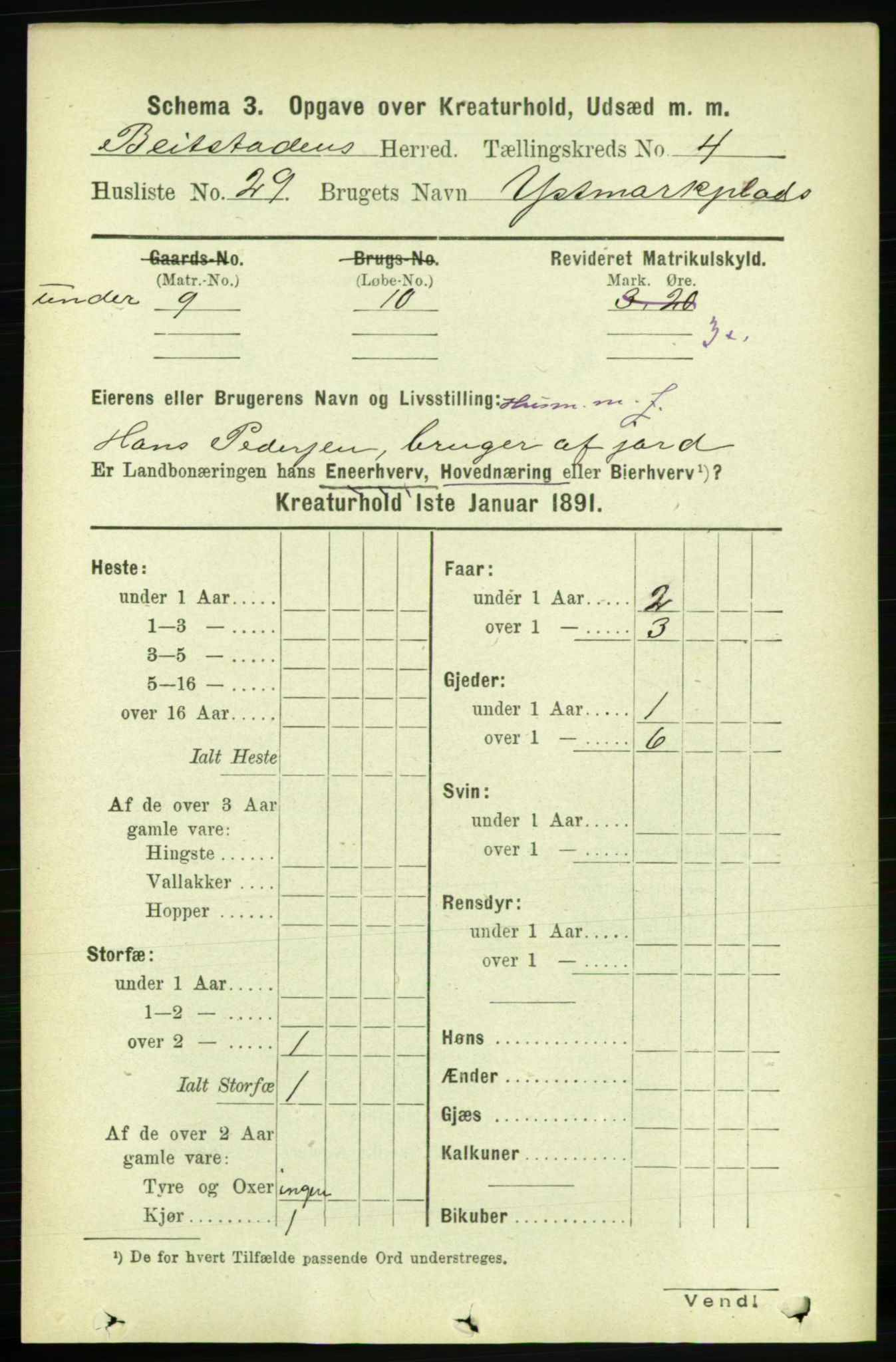 RA, 1891 census for 1727 Beitstad, 1891, p. 5823