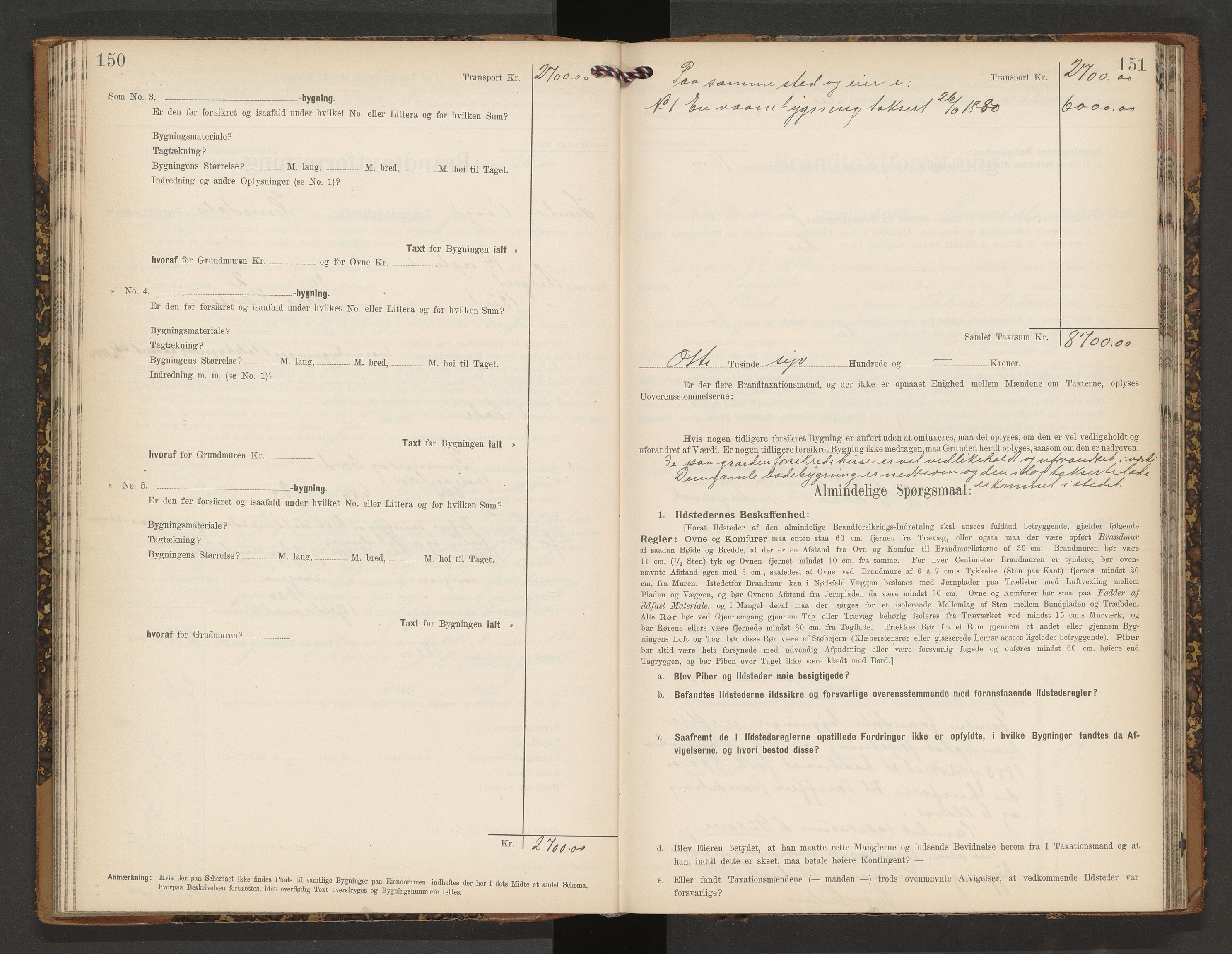 Norges Brannkasse Vågøy og Sund, AV/SAT-A-5504/Fb/L0002: Branntakstprotokoll, 1904-1913, p. 150-151