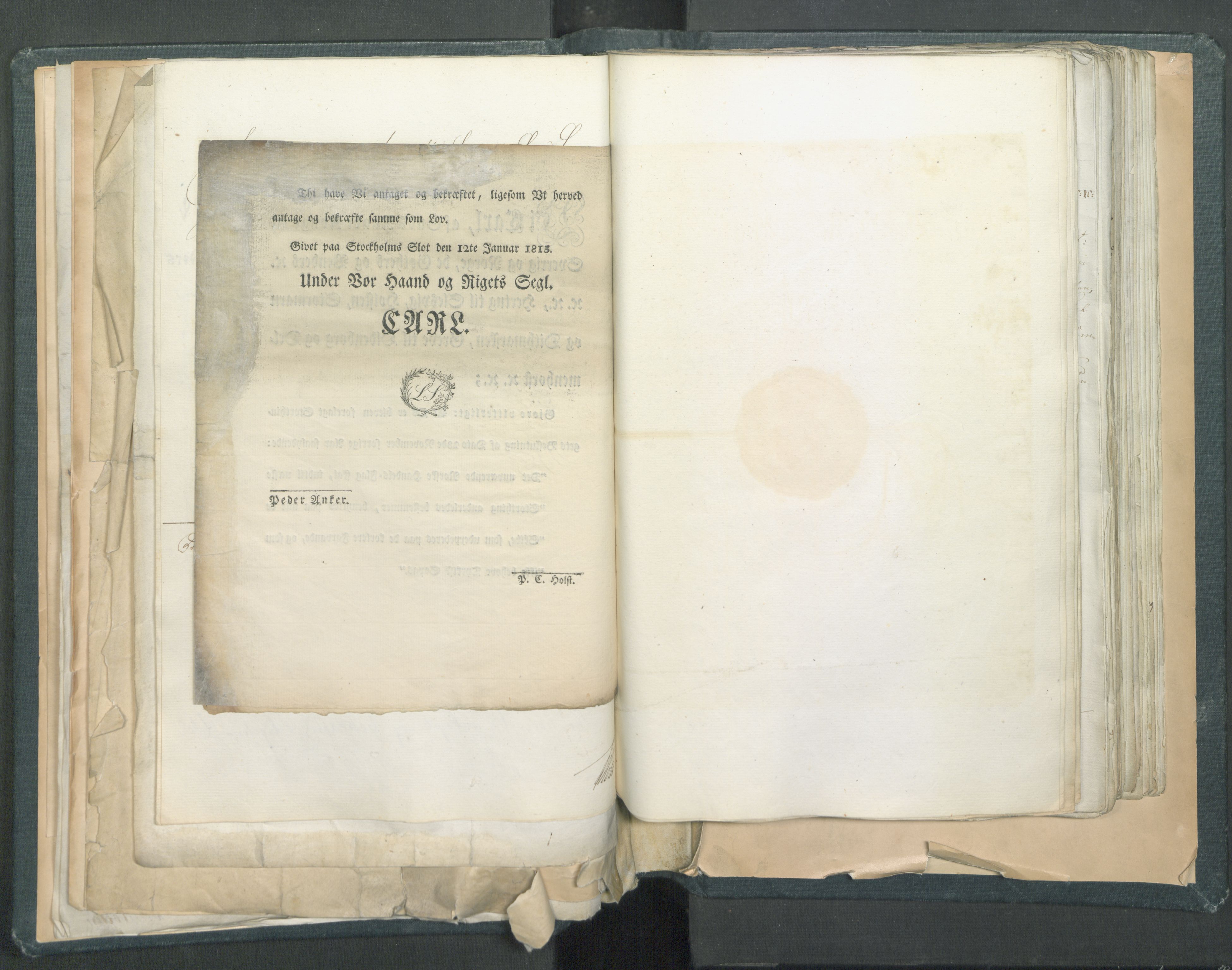 Statsrådssekretariatet, AV/RA-S-1001/D/Dd/Dda/L0001: Lover etc. Tittelbladet "Love, Anordninger, Kundgjørelser, Plakater m.m.", 1814-1815, p. 48