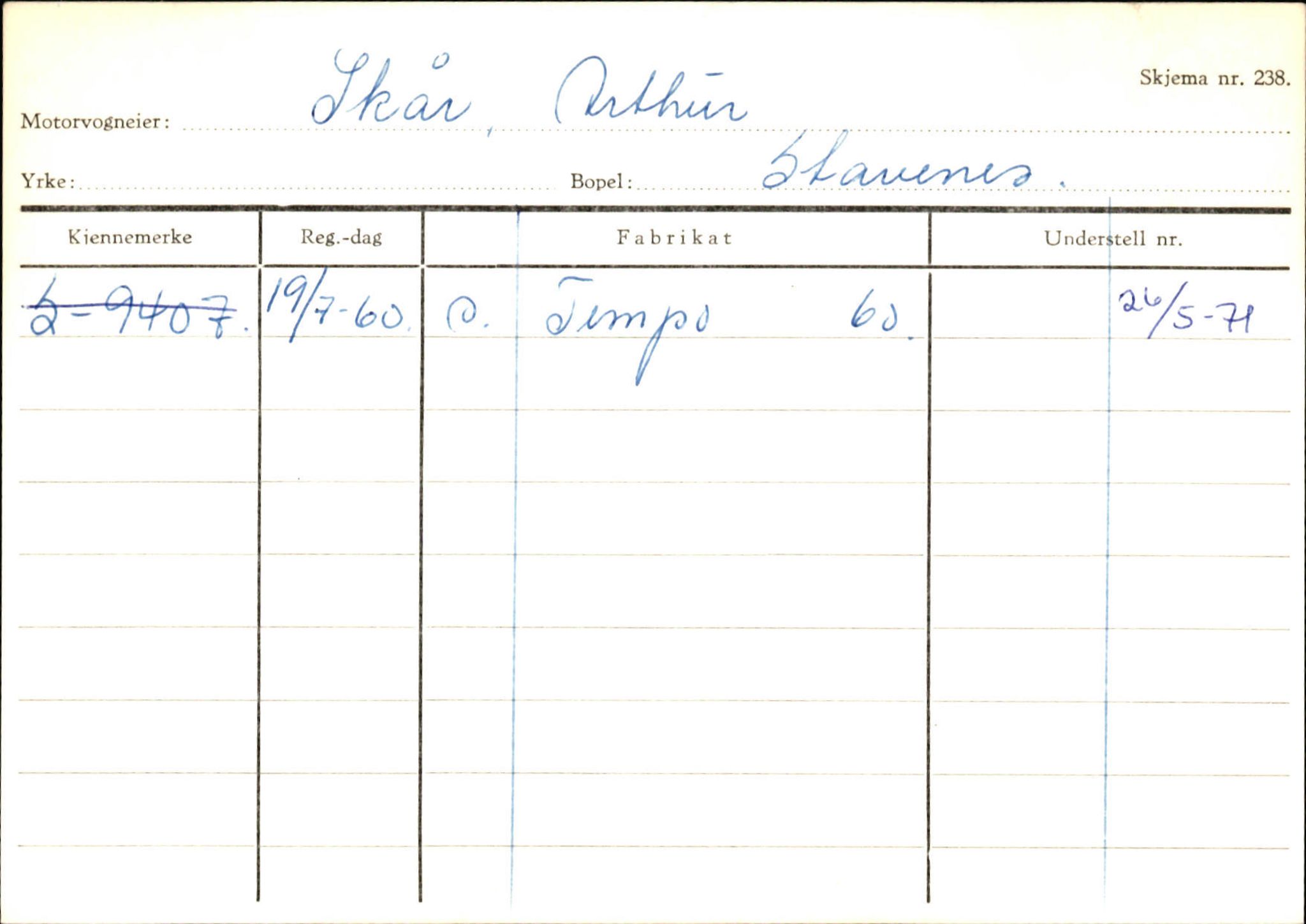 Statens vegvesen, Sogn og Fjordane vegkontor, AV/SAB-A-5301/4/F/L0132: Eigarregister Askvoll A-Å. Balestrand A-Å, 1945-1975, p. 1109