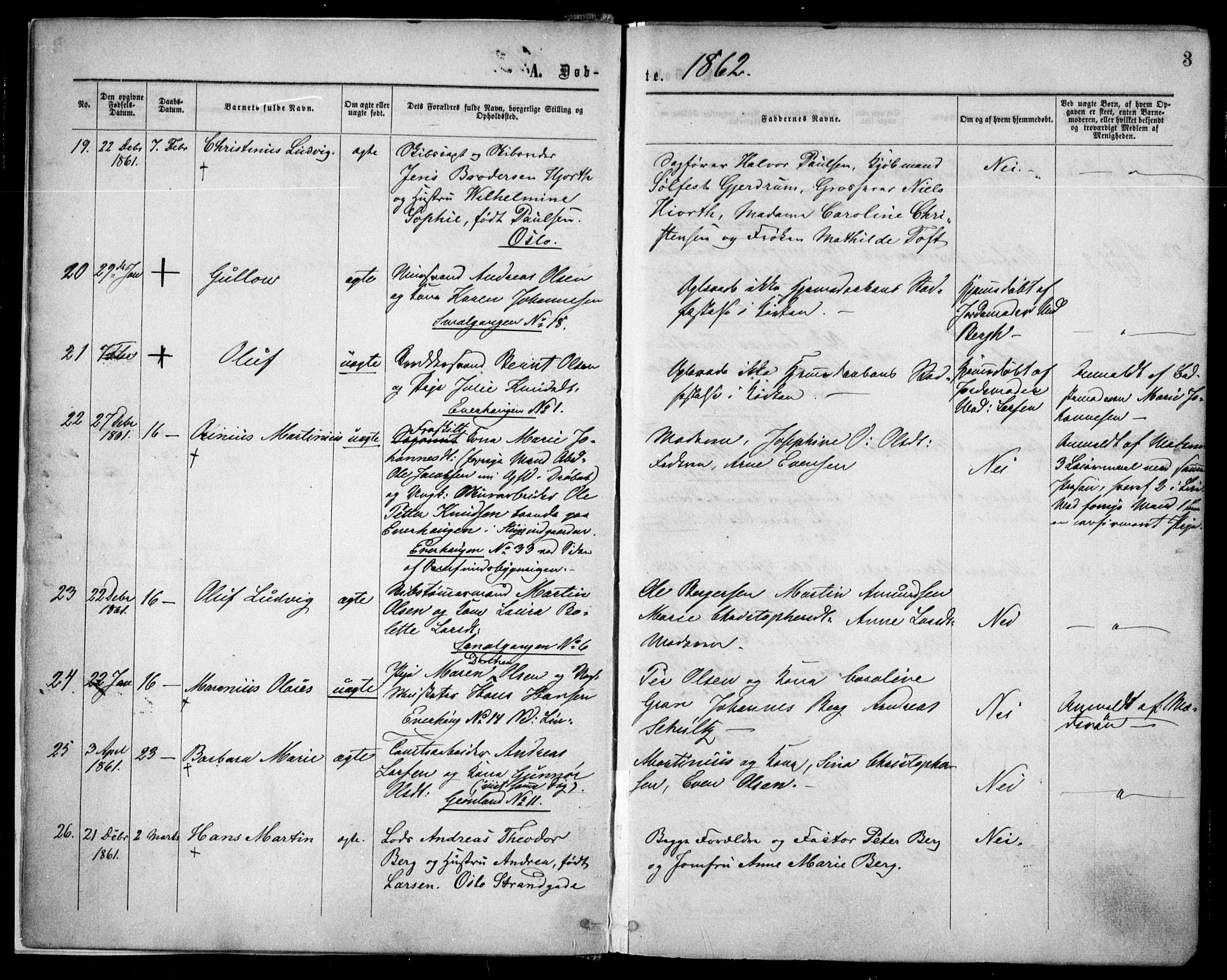 Grønland prestekontor Kirkebøker, AV/SAO-A-10848/F/Fa/L0002: Parish register (official) no. 2, 1862-1868, p. 3