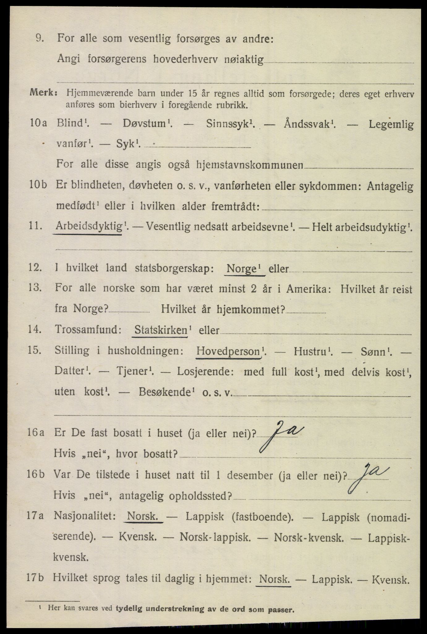 SAT, 1920 census for Lurøy, 1920, p. 5644