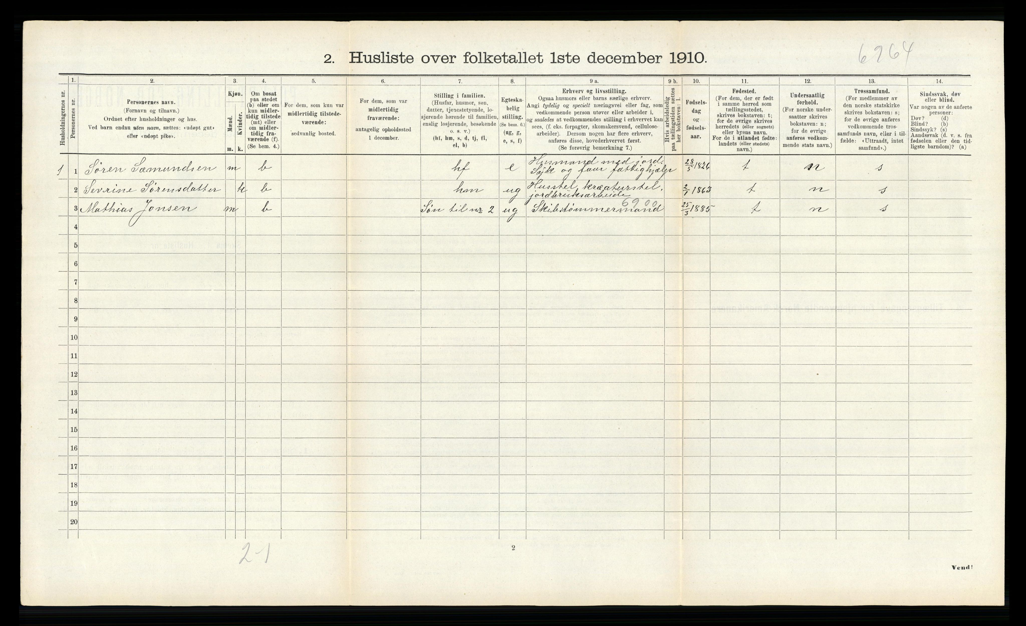 RA, 1910 census for Bolsøy, 1910, p. 752