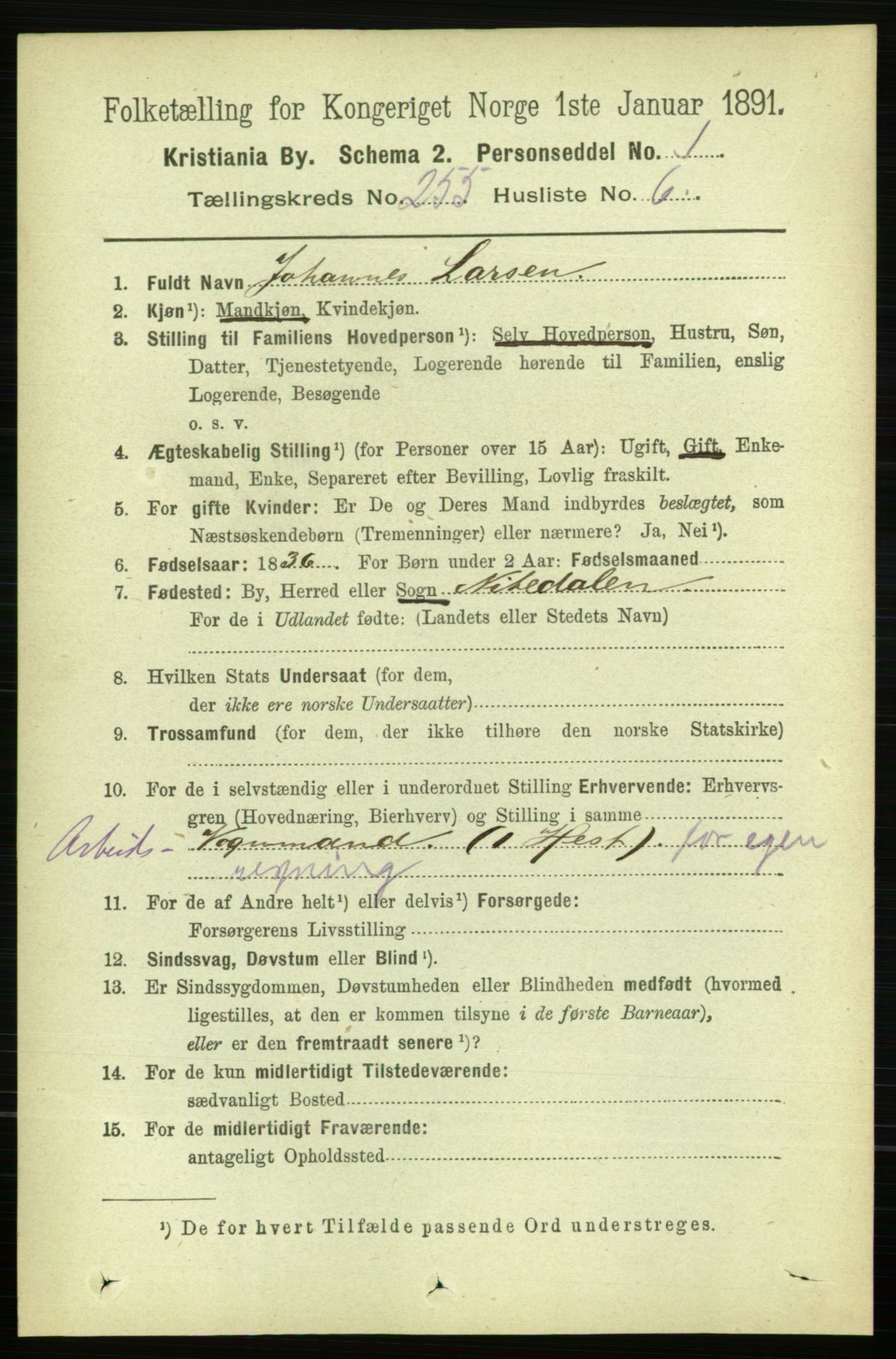 RA, 1891 census for 0301 Kristiania, 1891, p. 155129
