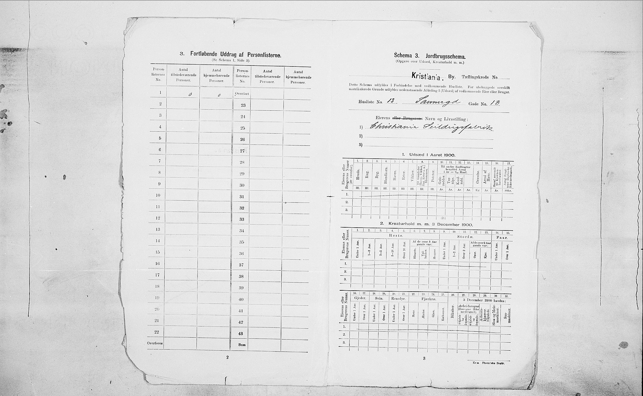 SAO, 1900 census for Kristiania, 1900, p. 78545