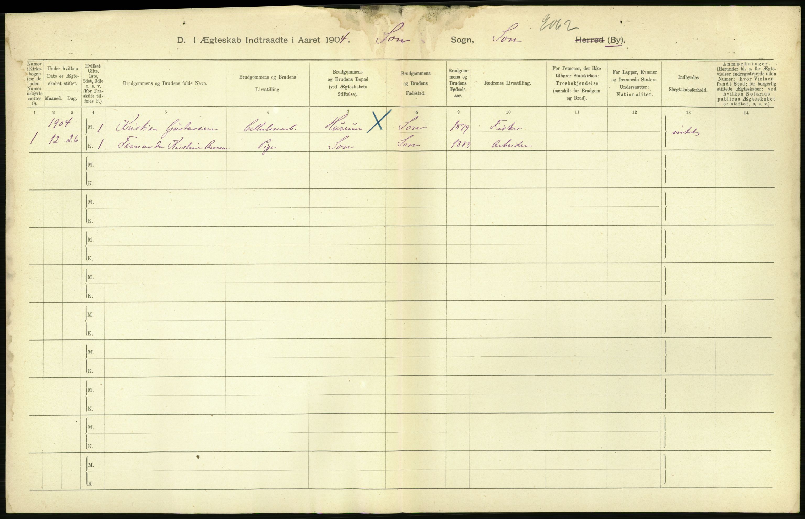 Statistisk sentralbyrå, Sosiodemografiske emner, Befolkning, AV/RA-S-2228/D/Df/Dfa/Dfab/L0002: Akershus amt: Fødte, gifte, døde, 1904, p. 558