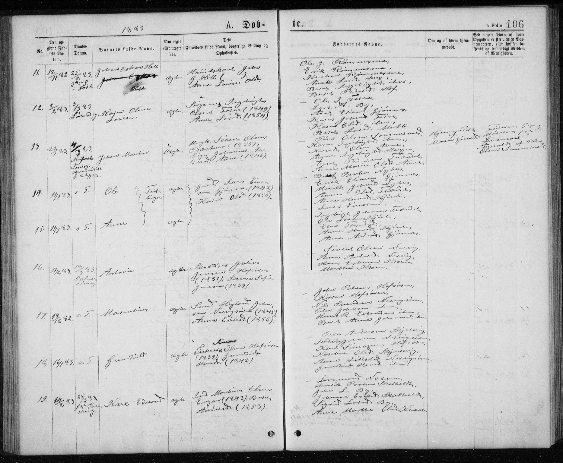 Ministerialprotokoller, klokkerbøker og fødselsregistre - Sør-Trøndelag, SAT/A-1456/668/L0817: Parish register (copy) no. 668C06, 1873-1884, p. 106