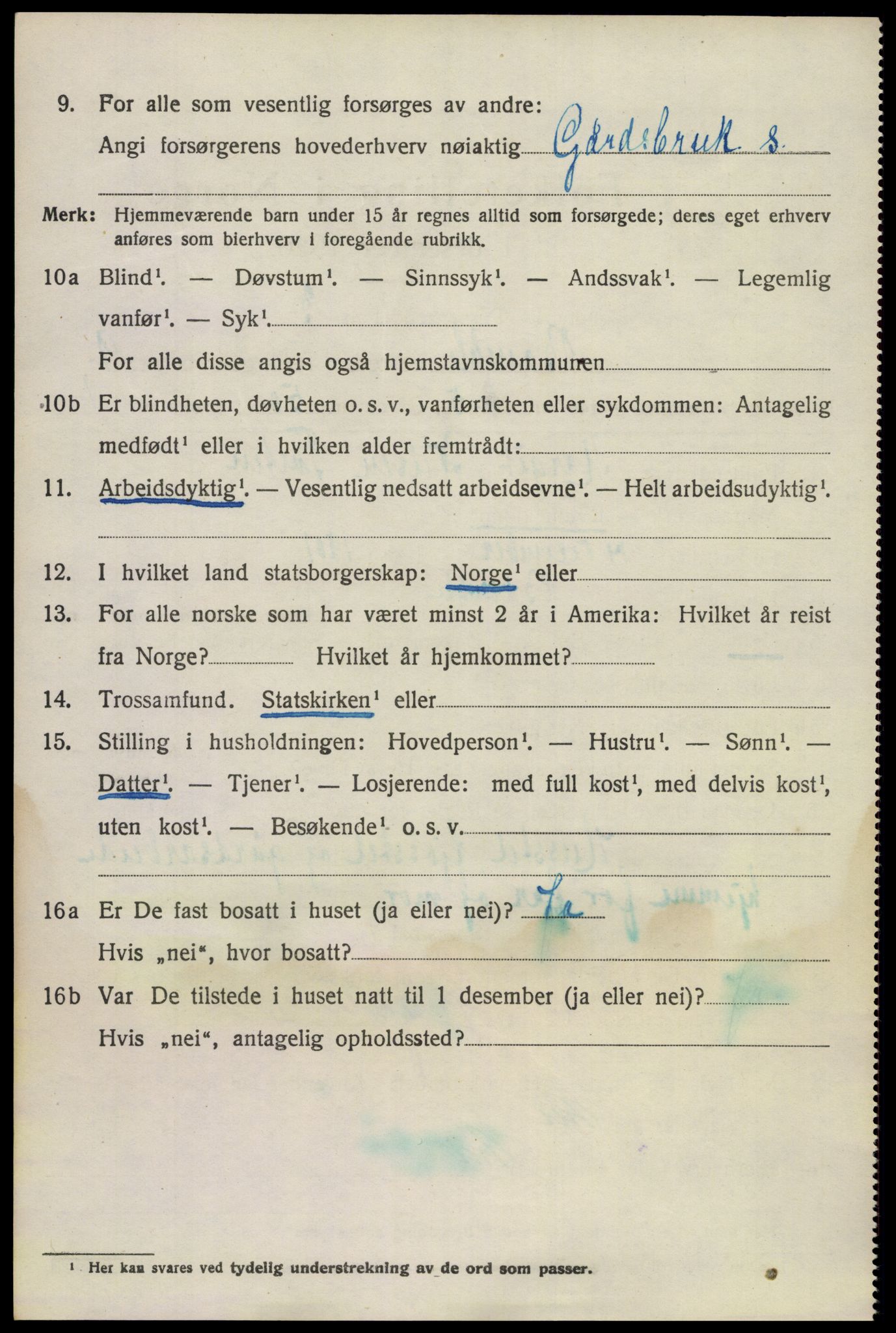 SAKO, 1920 census for Bamble, 1920, p. 7850