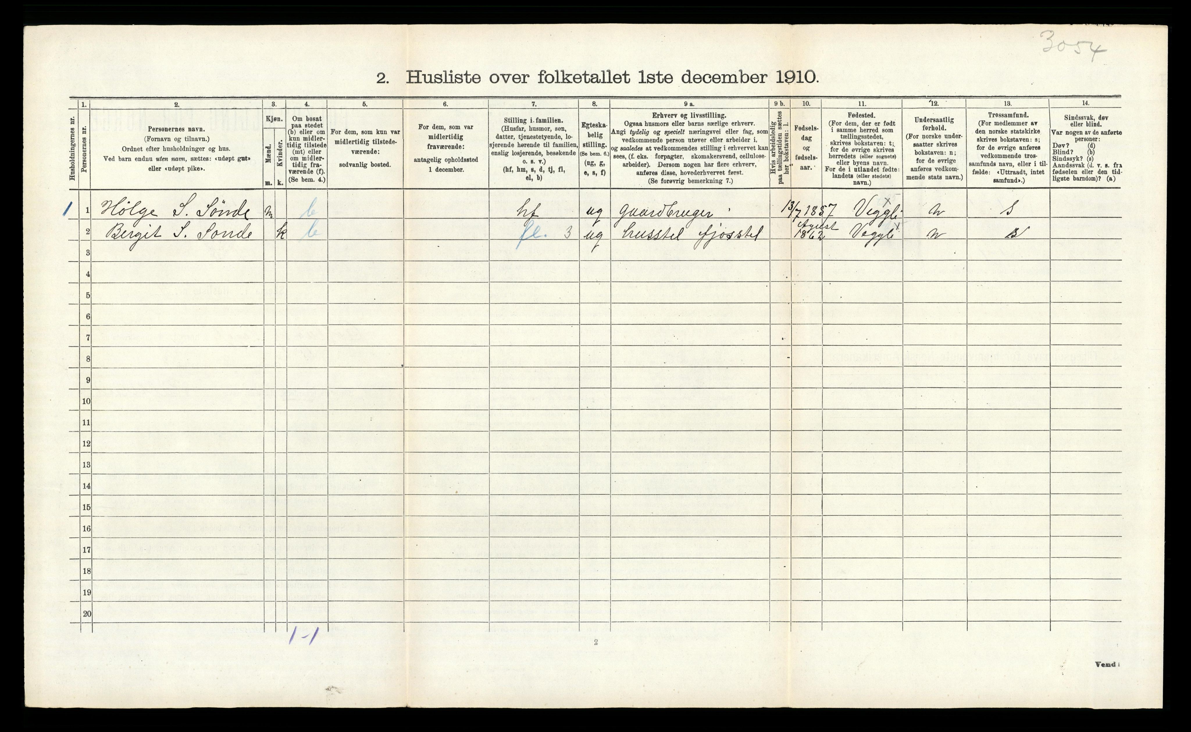 RA, 1910 census for Rollag, 1910, p. 522