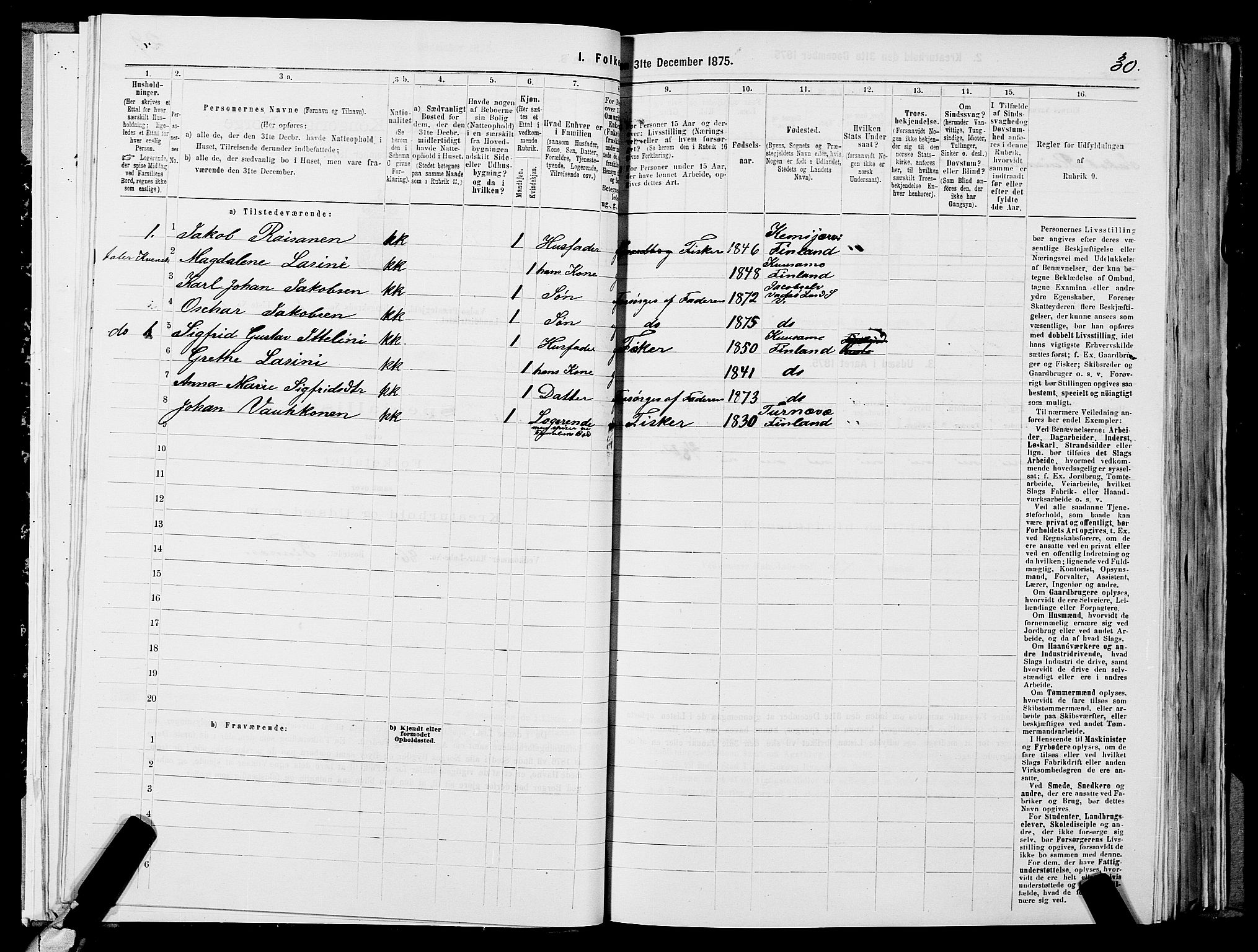 SATØ, 1875 census for 2029L Vadsø/Vadsø, 1875, p. 1030