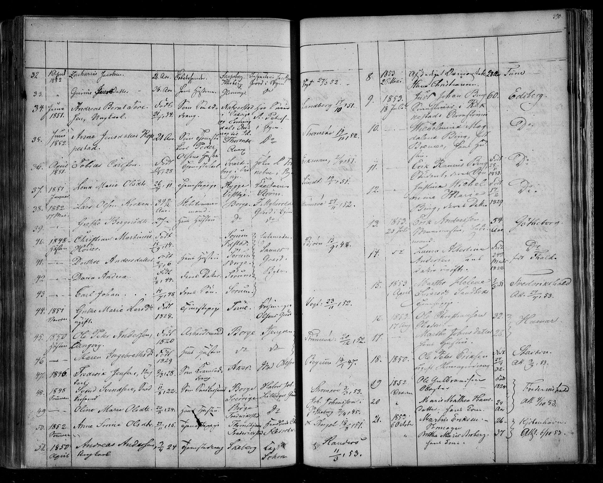 Fredrikstad prestekontor Kirkebøker, SAO/A-11082/F/Fa/L0005: Parish register (official) no. 5, 1835-1856, p. 390