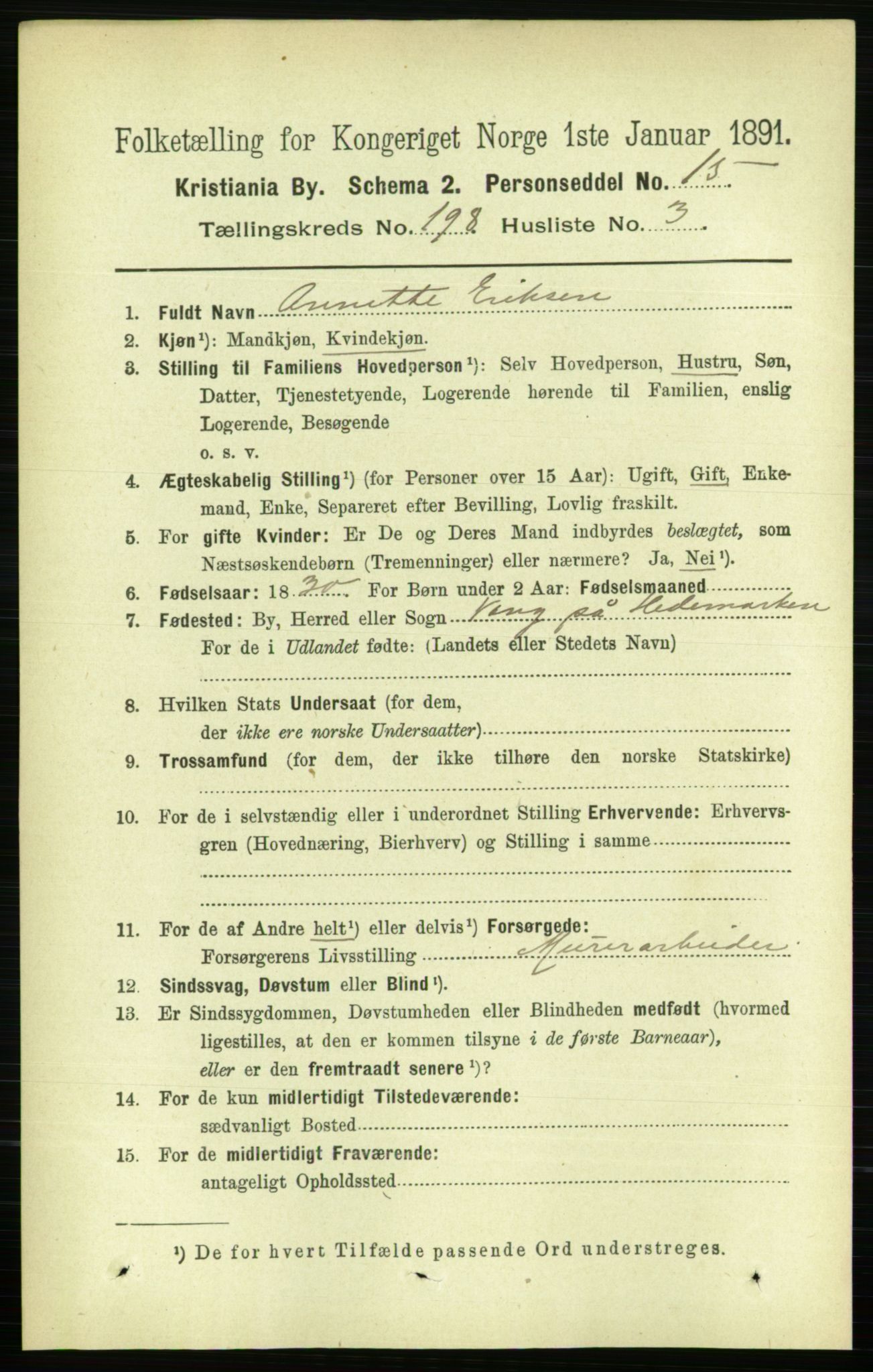 RA, 1891 census for 0301 Kristiania, 1891, p. 119338