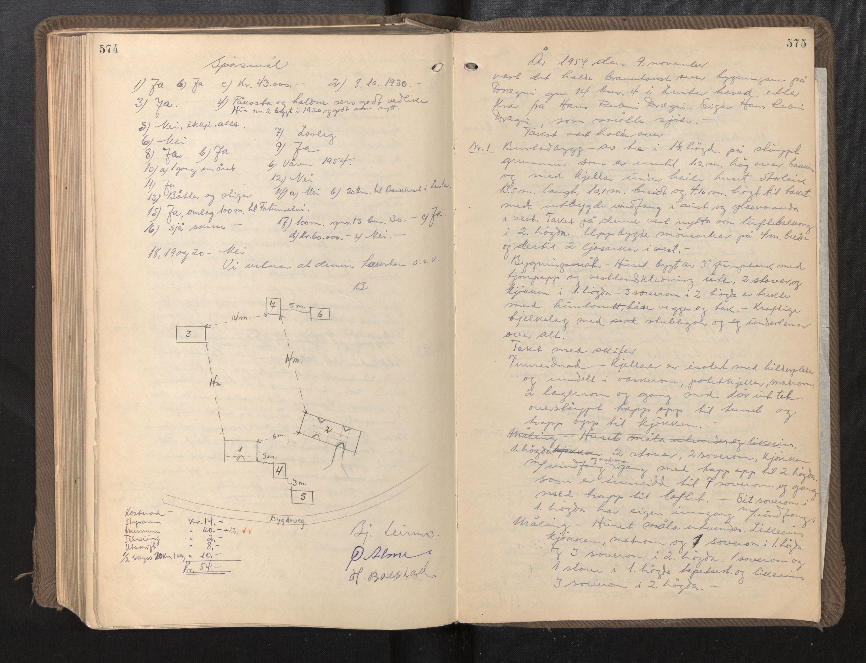 Lensmannen i Luster, AV/SAB-A-29301/0012/L0005: Branntakstprotokoll, 1928-1955, p. 574-575