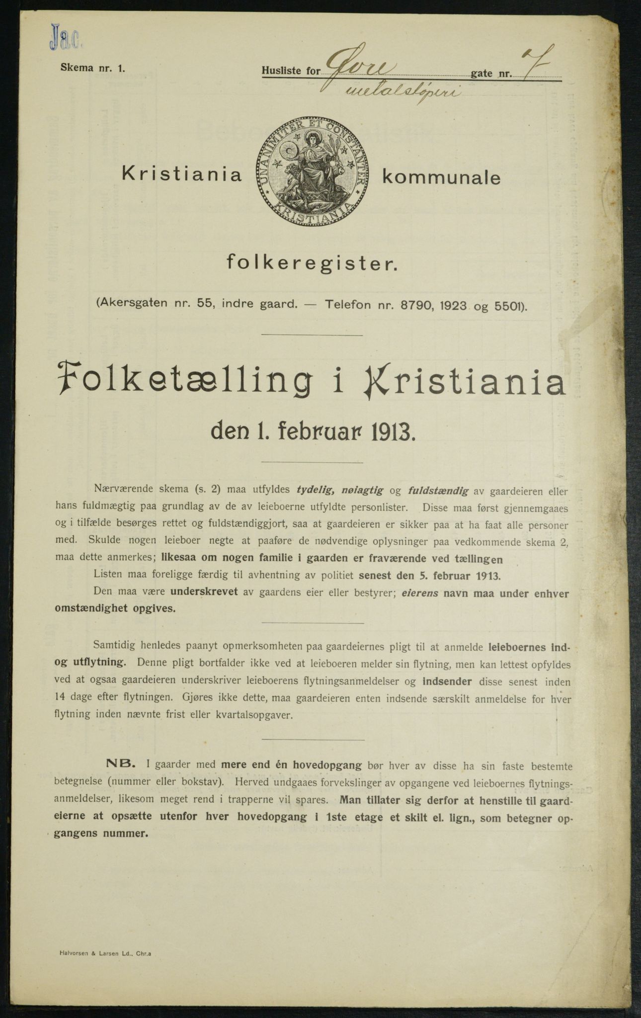 OBA, Municipal Census 1913 for Kristiania, 1913, p. 129775