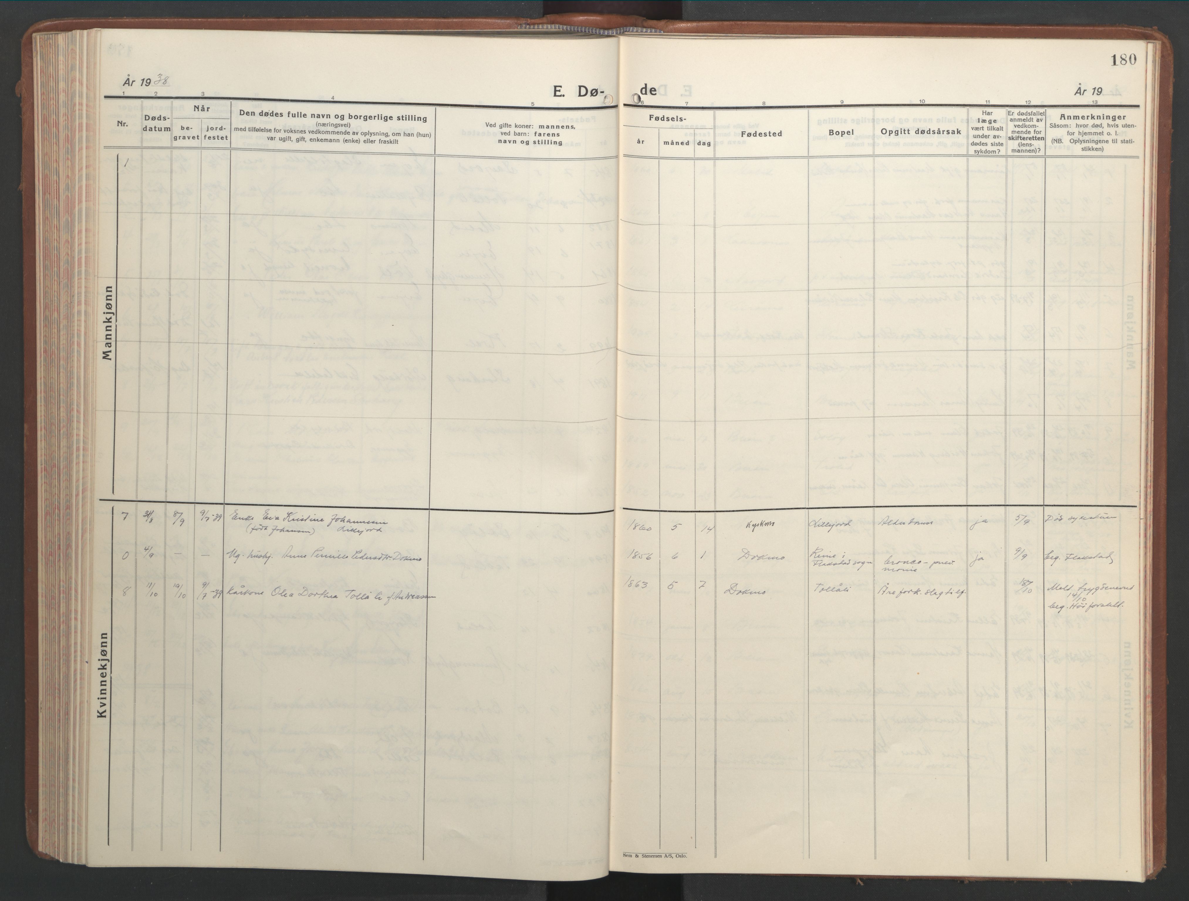 Ministerialprotokoller, klokkerbøker og fødselsregistre - Nordland, SAT/A-1459/846/L0657: Parish register (copy) no. 846C07, 1936-1952, p. 180