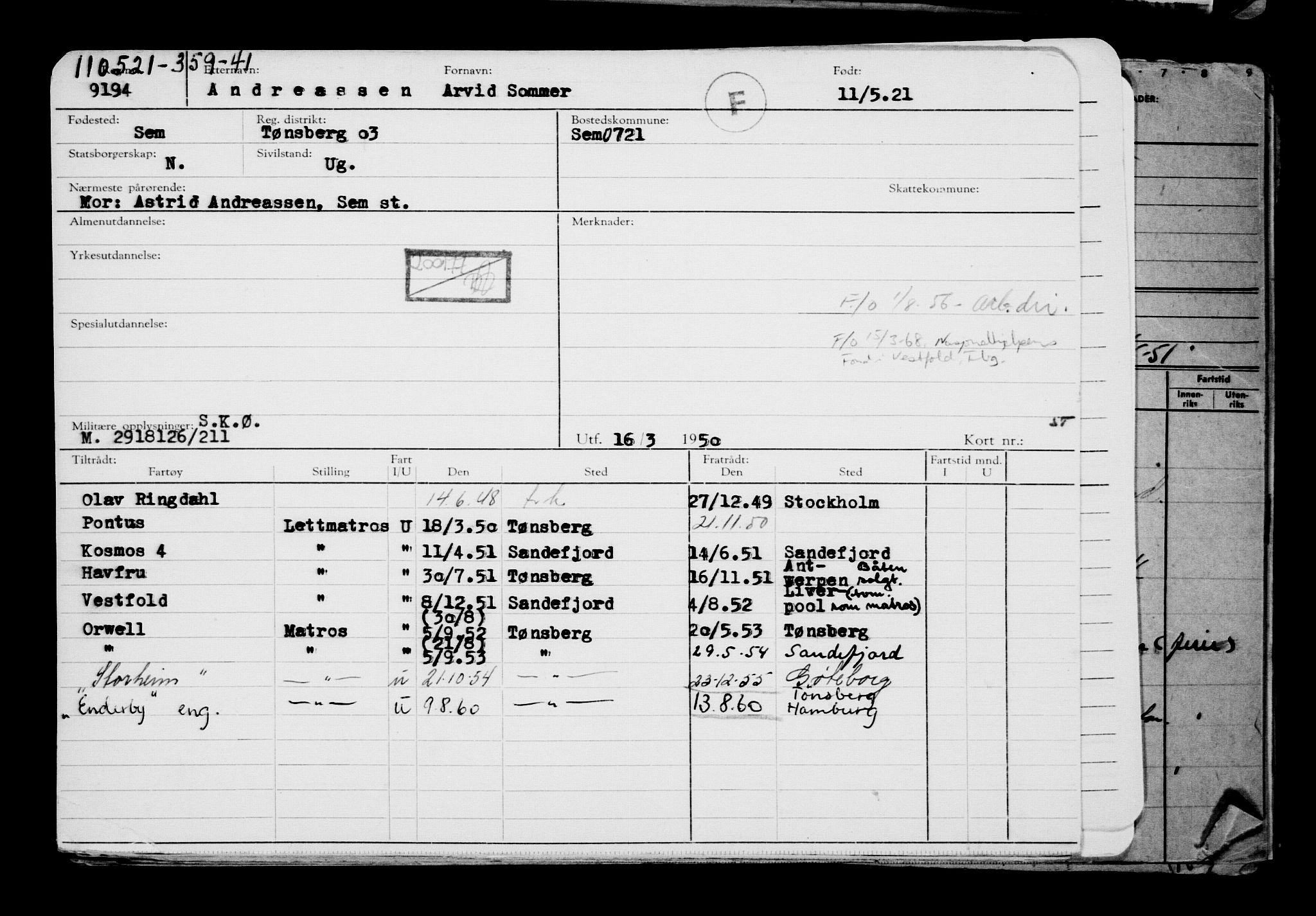 Direktoratet for sjømenn, AV/RA-S-3545/G/Gb/L0193: Hovedkort, 1921, p. 382