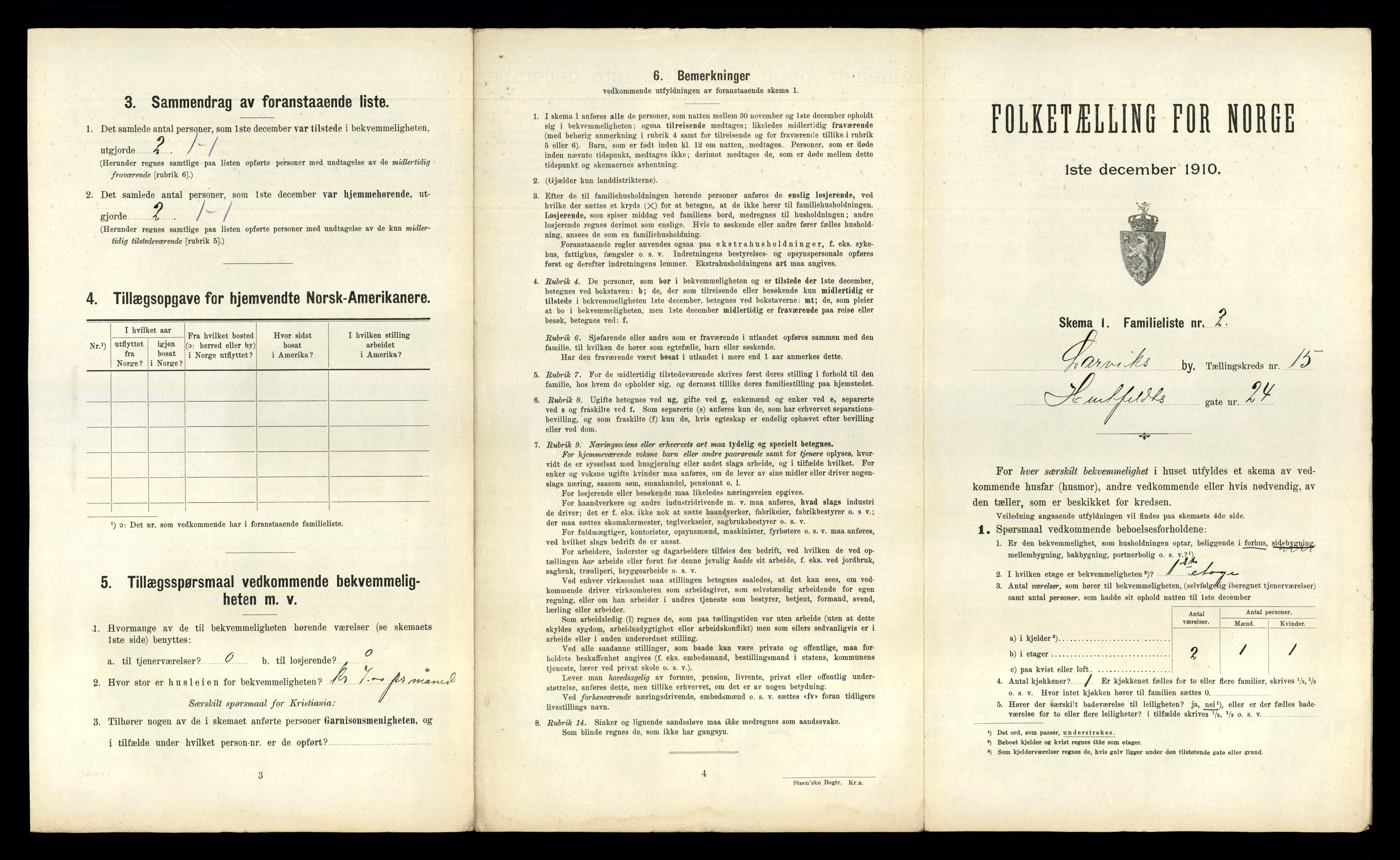 RA, 1910 census for Larvik, 1910, p. 5063