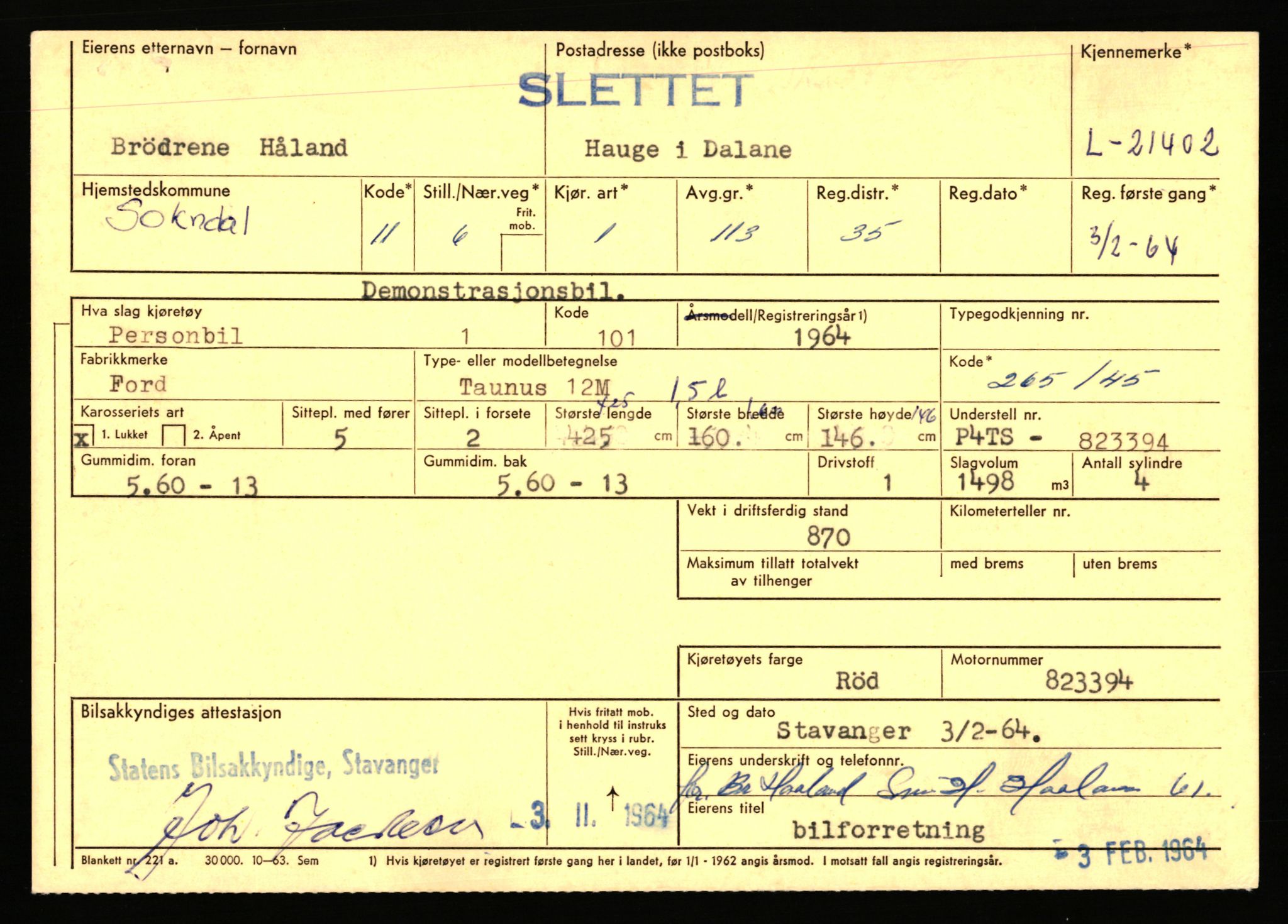 Stavanger trafikkstasjon, AV/SAST-A-101942/0/F/L0037: L-20500 - L-21499, 1930-1971, p. 2149