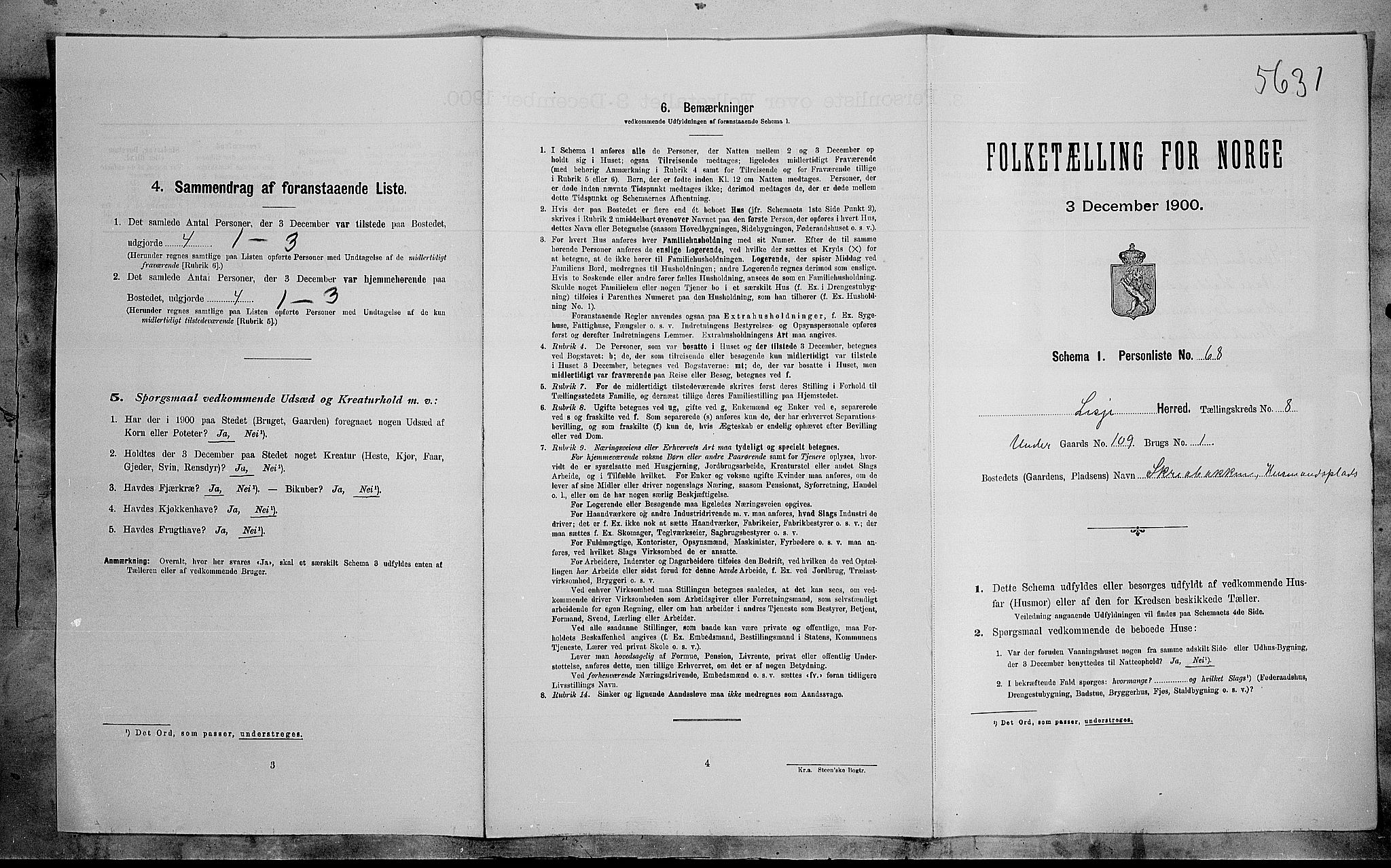 SAH, 1900 census for Lesja, 1900, p. 743