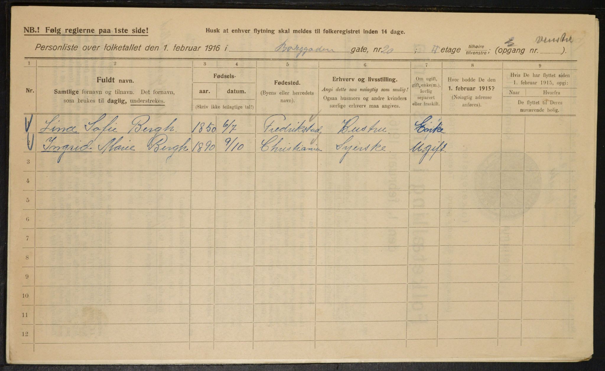 OBA, Municipal Census 1916 for Kristiania, 1916, p. 8094