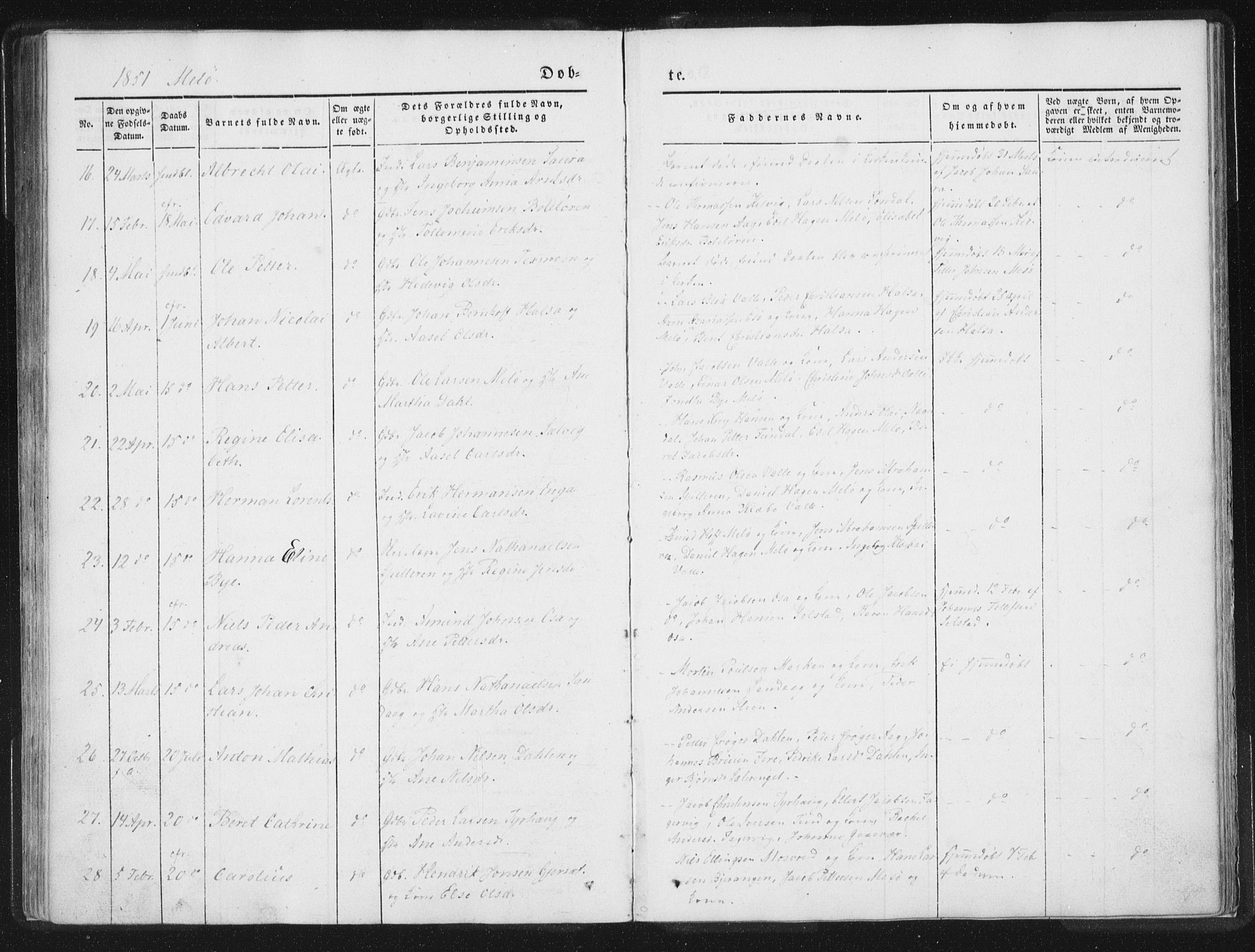 Ministerialprotokoller, klokkerbøker og fødselsregistre - Nordland, AV/SAT-A-1459/841/L0602: Parish register (official) no. 841A08 /2, 1845-1859, p. 83