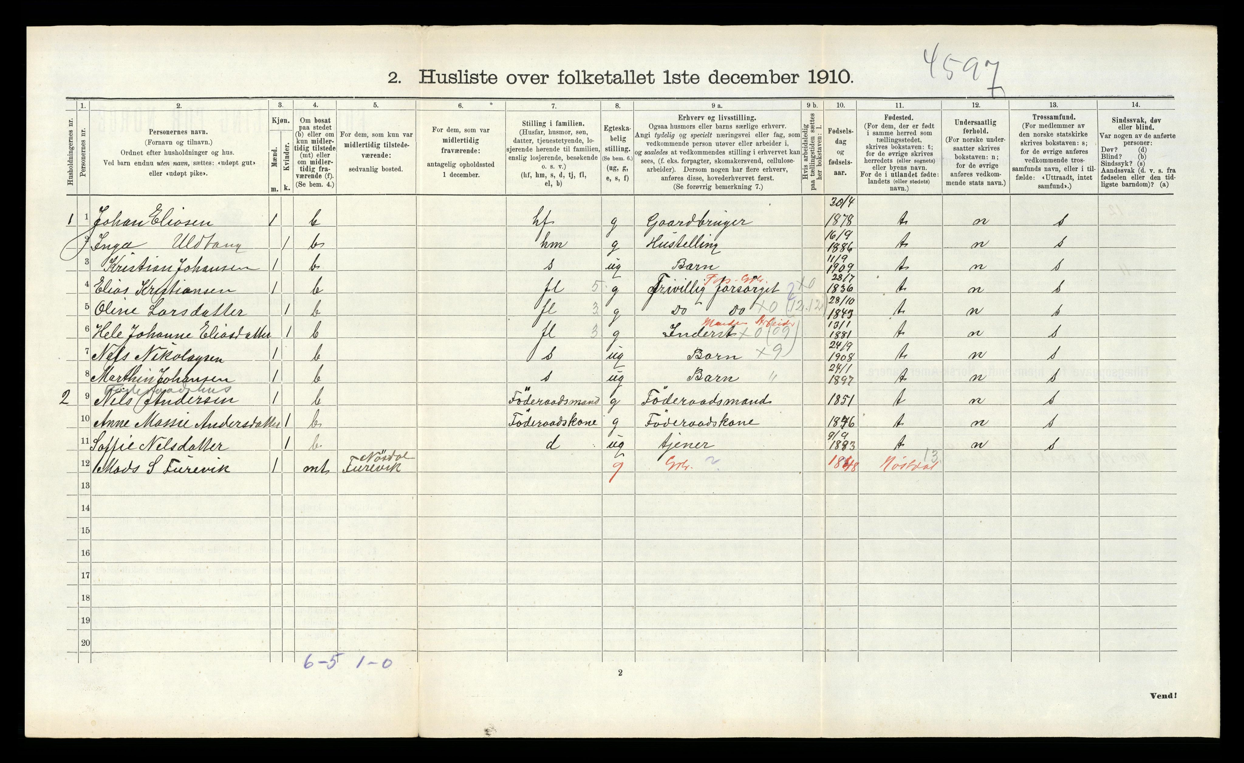 RA, 1910 census for Førde, 1910, p. 800