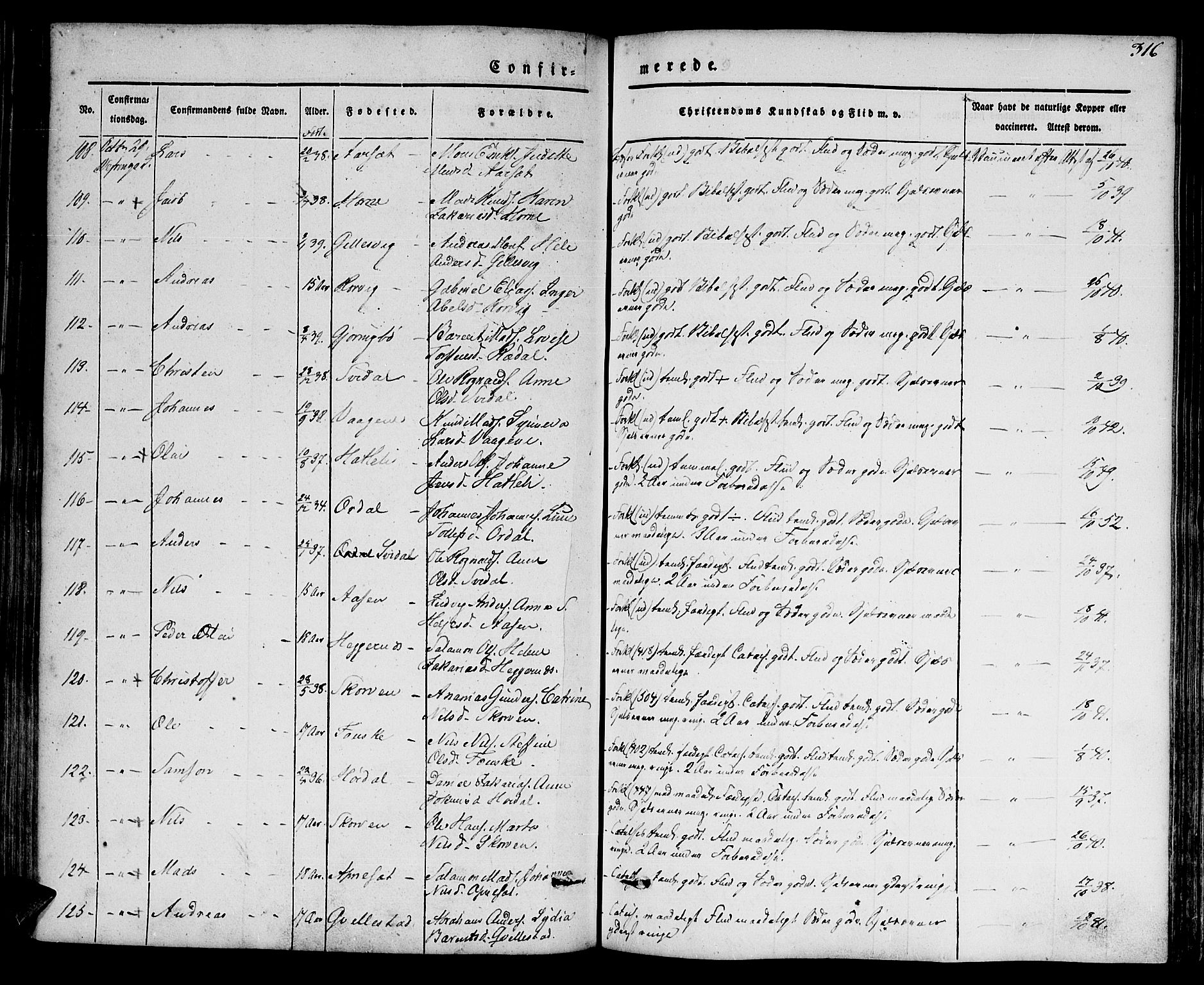 Førde sokneprestembete, AV/SAB-A-79901/H/Haa/Haaa/L0007: Parish register (official) no. A 7, 1843-1860, p. 316