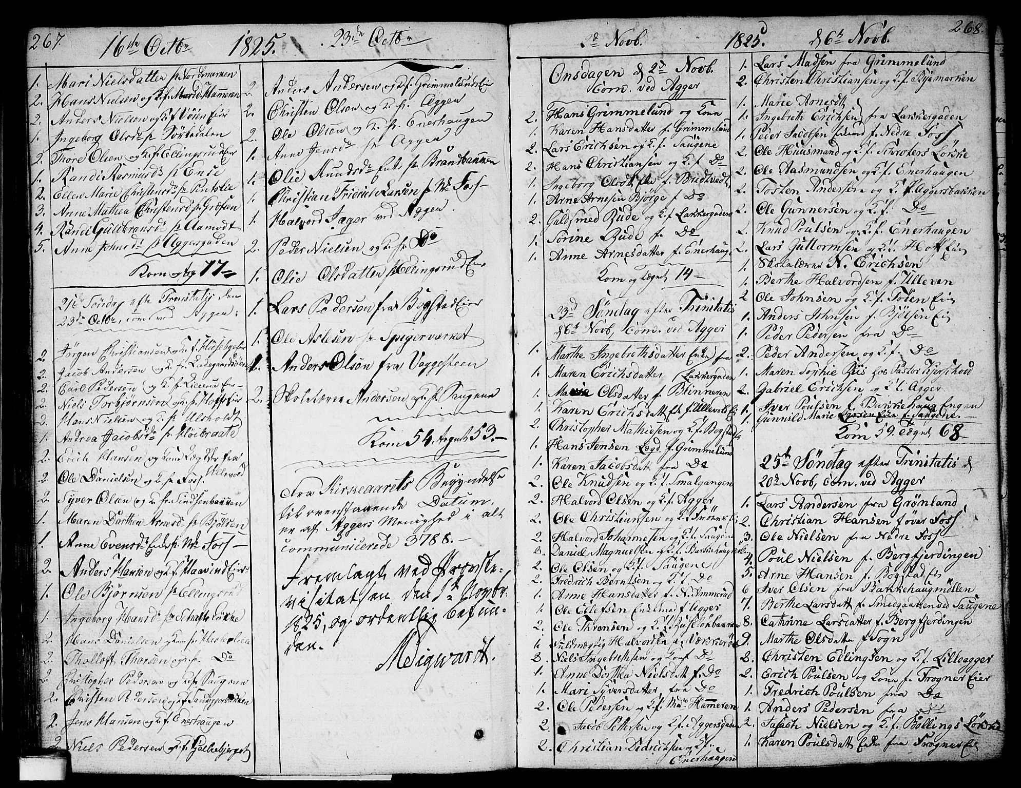 Aker prestekontor kirkebøker, AV/SAO-A-10861/G/L0003: Parish register (copy) no. 3, 1819-1836, p. 267-268