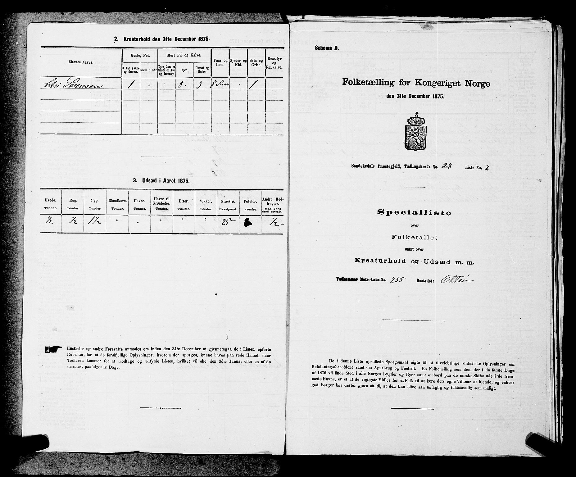 SAKO, 1875 census for 0816P Sannidal, 1875, p. 2161